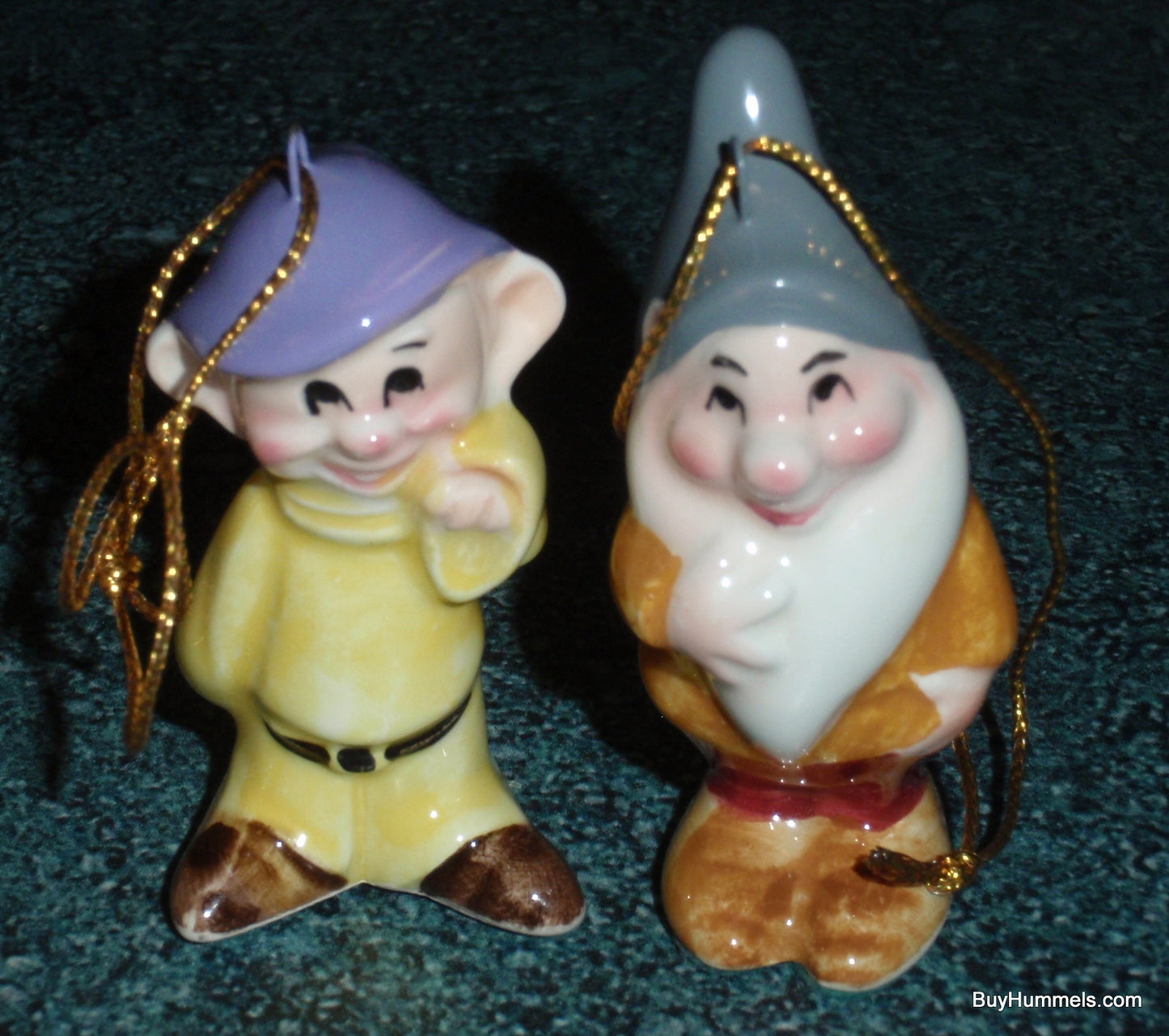 Snow White And The Seven Dwarfs Christmas Ornaments By Walt - Made In Japan - Rare Vintage Christmas Disneyana Gift!