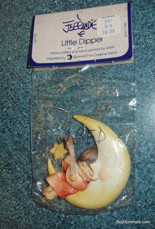 Anri Ferrandiz "Little Dipper" Collectible Christmas Ornament #624-373 Italy Child Playing Lute On The Moon - ADORABLE Christmas GIFT!