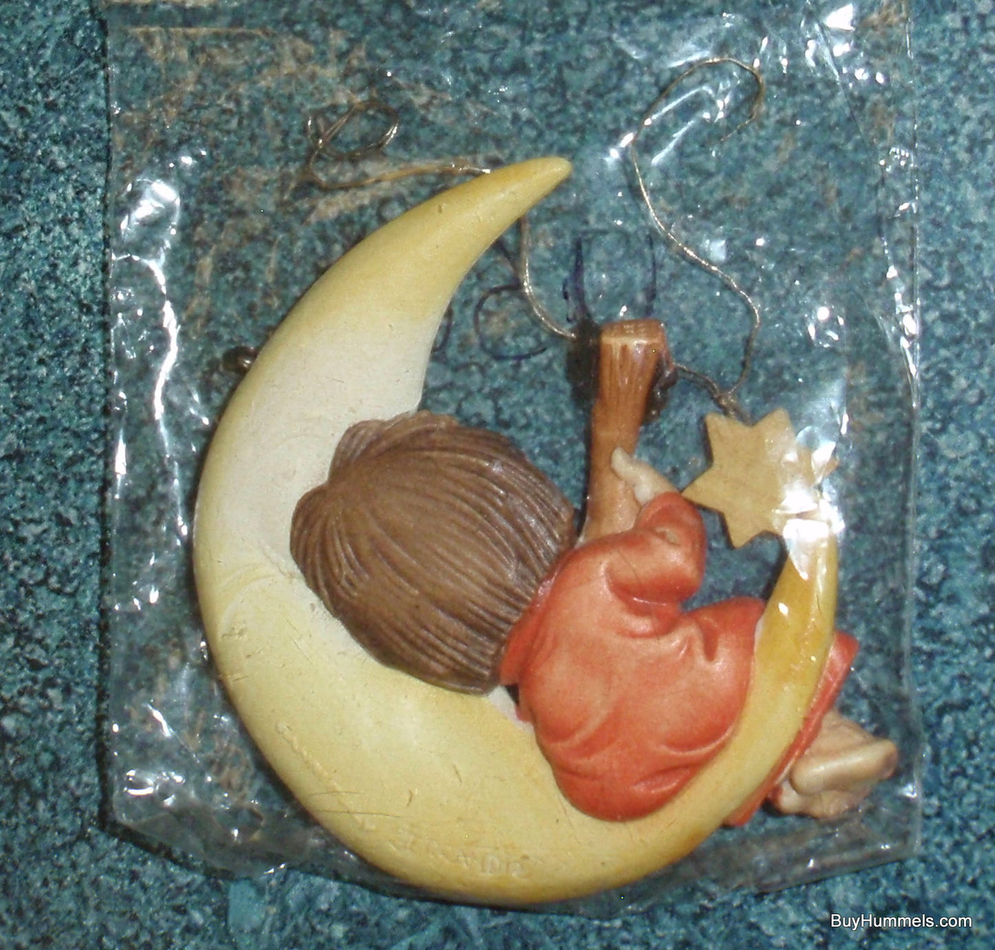 Anri Ferrandiz "Little Dipper" Collectible Christmas Ornament #624-373 Italy Child Playing Lute On The Moon - ADORABLE Christmas GIFT!