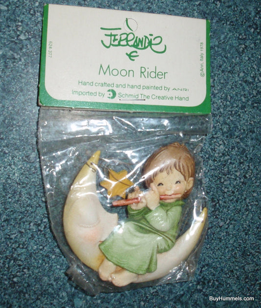 Anri Ferrandiz "Moon Rider" Christmas Ornament - Child On Moon Playing Flute!