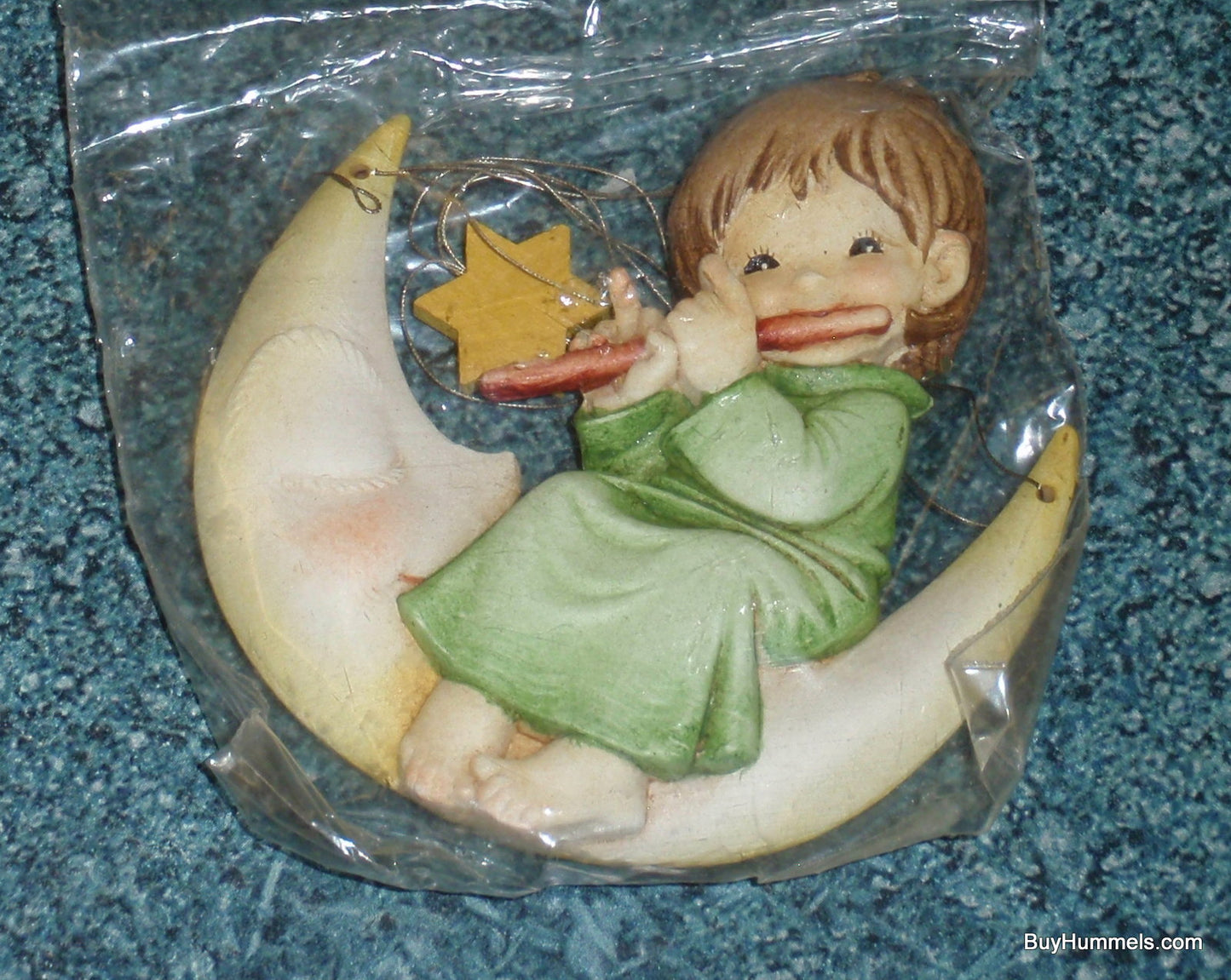 Anri Ferrandiz "Moon Rider" Christmas Ornament - Child On Moon Playing Flute!