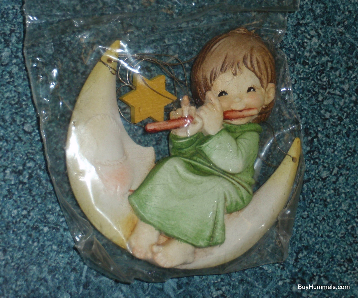 Anri Ferrandiz "Moon Rider" Christmas Ornament - Child On Moon Playing Flute!