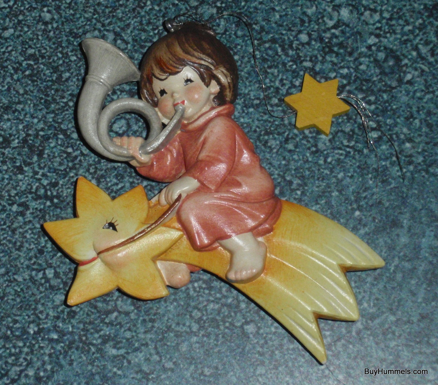 "Heavenly Melody" Anri Toriart Ferrandiz Child On Shooting Star Playing Horn Christmas Ornament - Made In Italy!
