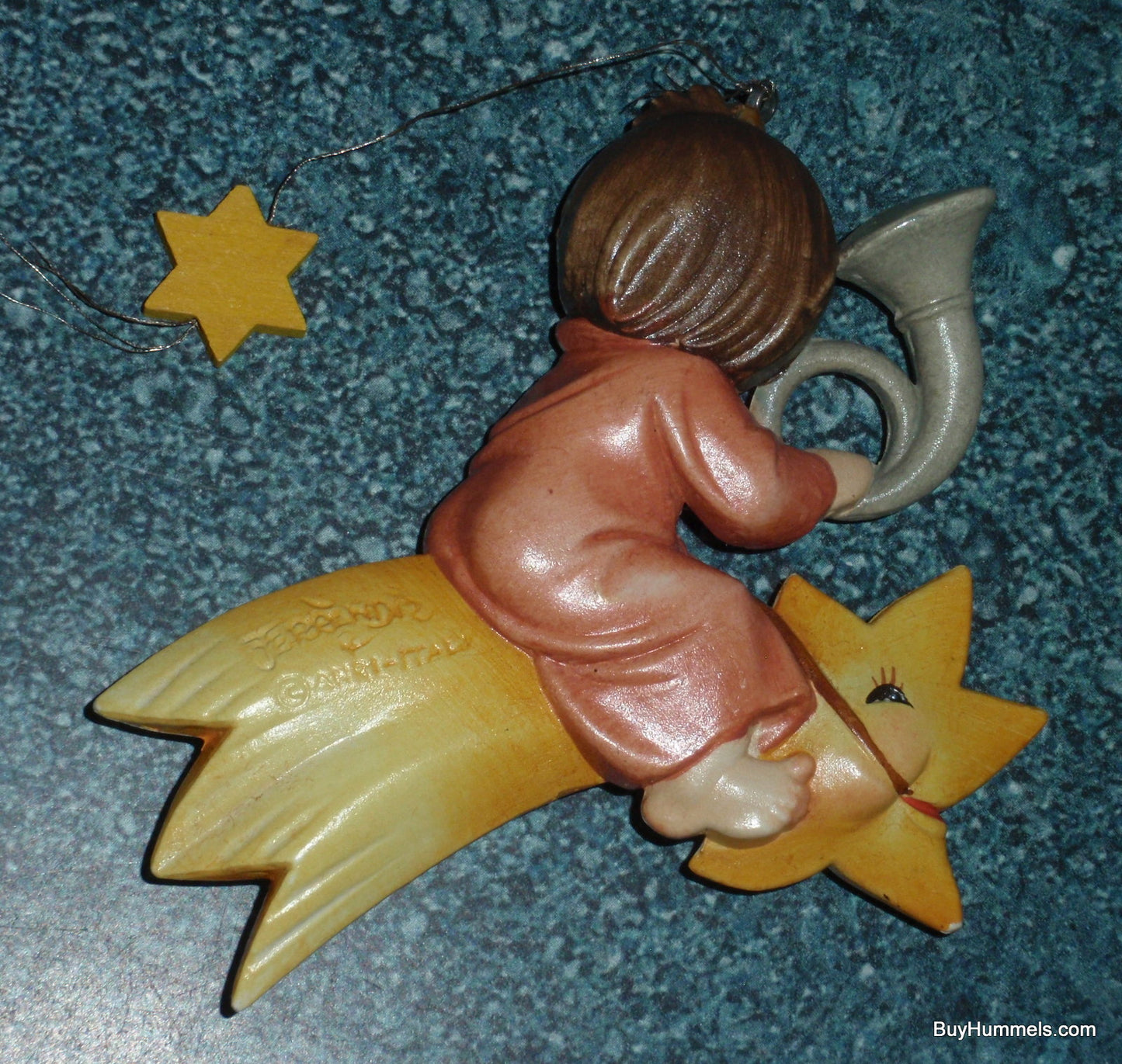 "Heavenly Melody" Anri Toriart Ferrandiz Child On Shooting Star Playing Horn Christmas Ornament - Made In Italy!