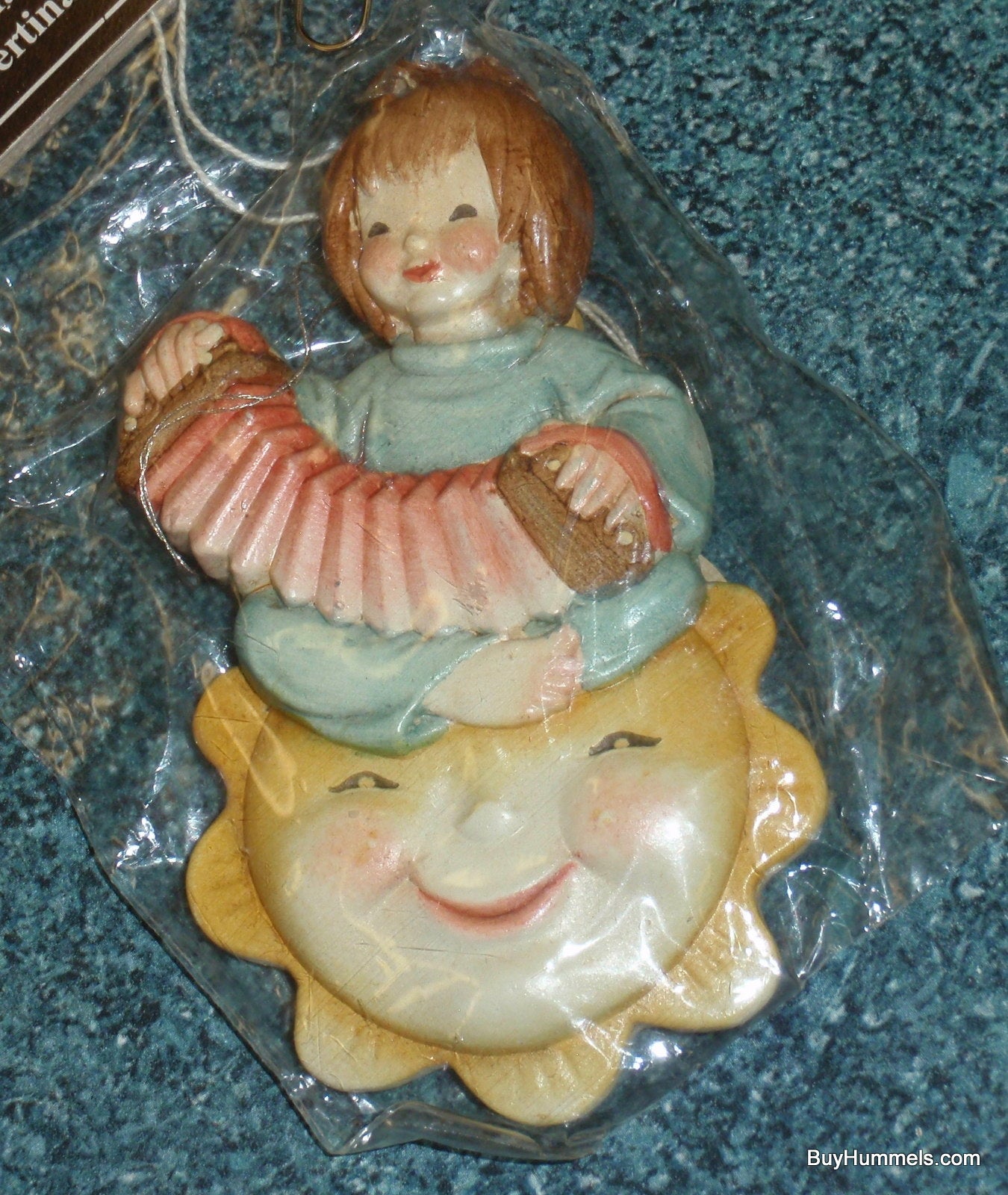 Anri Toriart "Concertina" Ferrandiz 4" Child On Sun Playing Accordion Christmas Ornament Italy