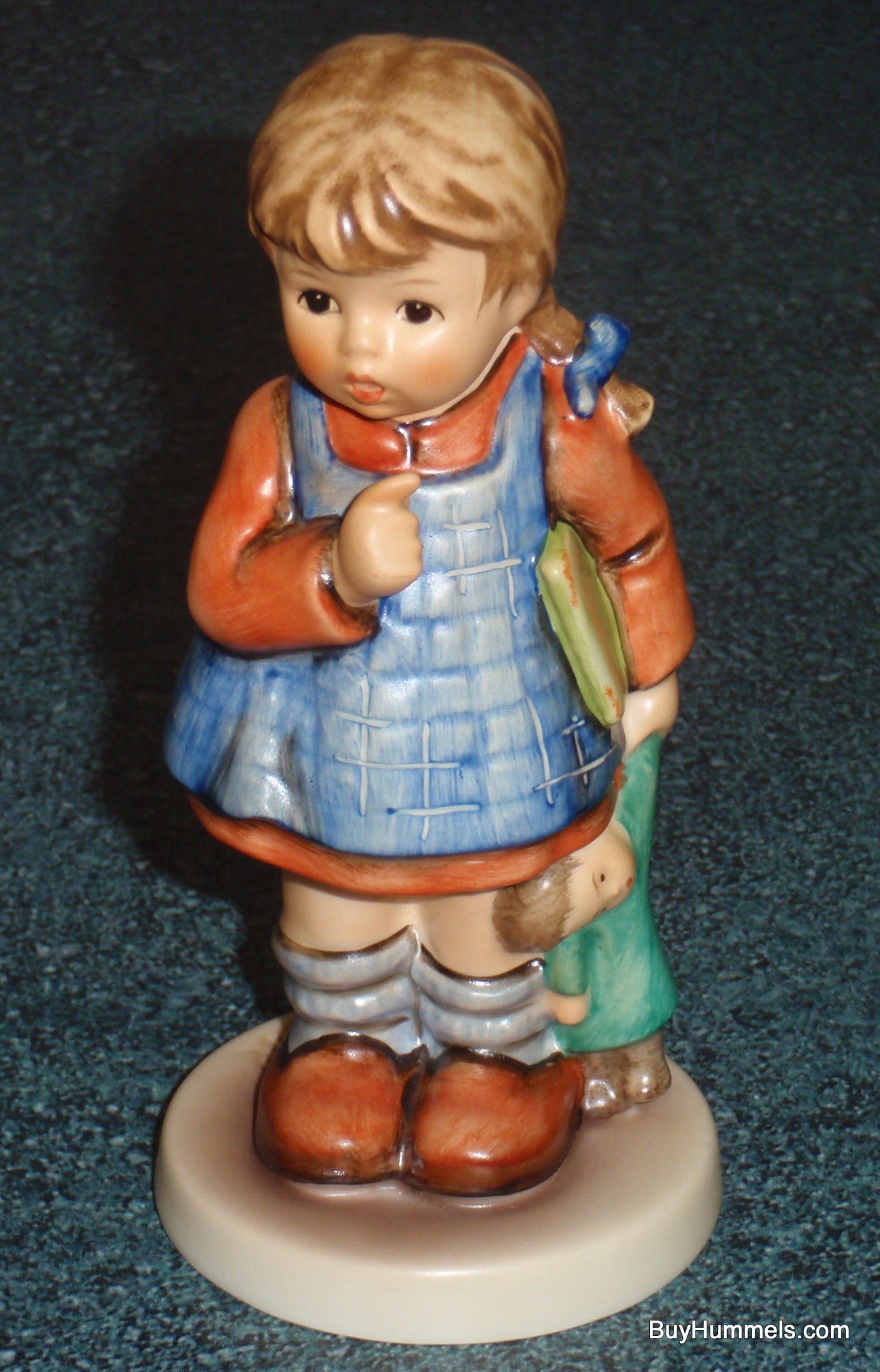 "I Wonder" Goebel Hummel Figurine #486 TMK7 - Little Girl In Dress With Doll!