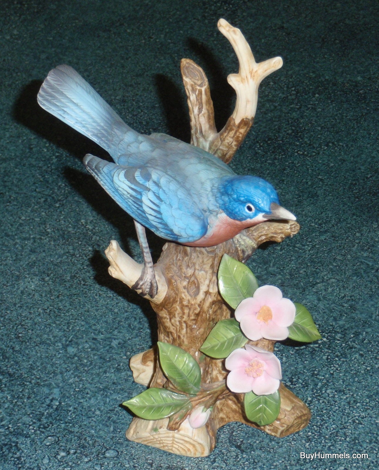 Ethan Allen Bluebird Figurine With Flowers #3221 - Collectible Bird Lover Gift!