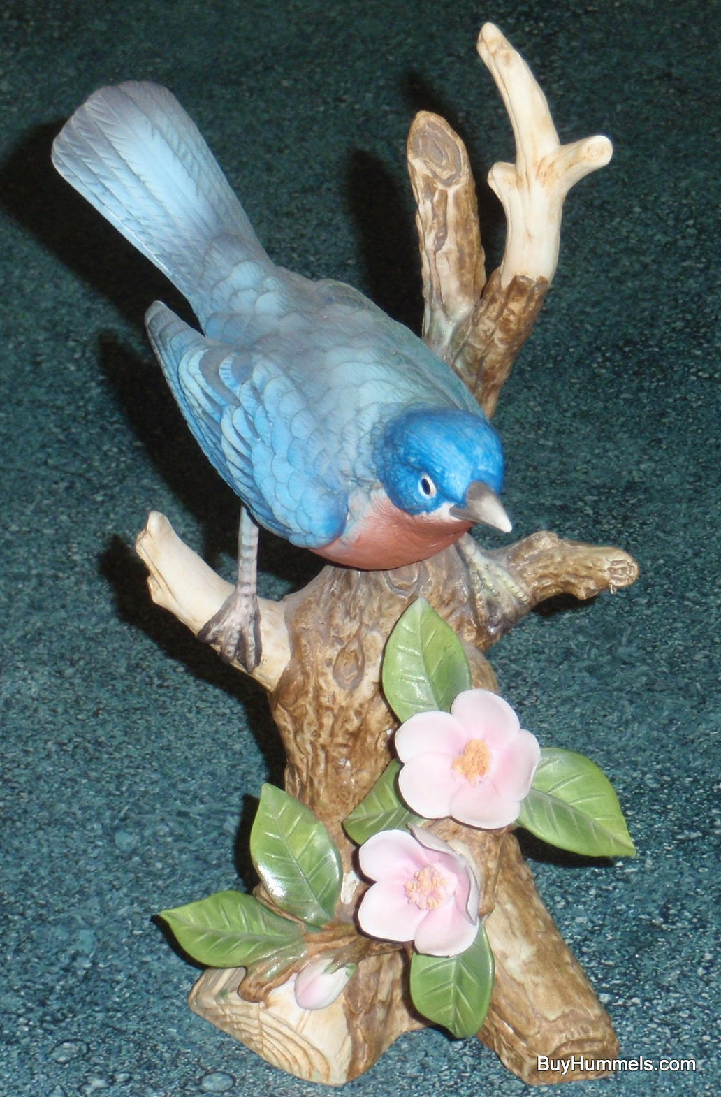 Ethan Allen Bluebird Figurine With Flowers #3221 - Collectible Bird Lover Gift!