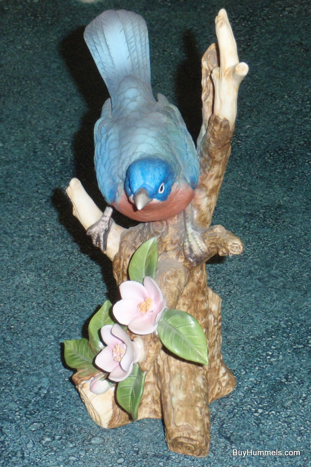 Ethan Allen Bluebird Figurine With Flowers #3221 - Collectible Bird Lover Gift!