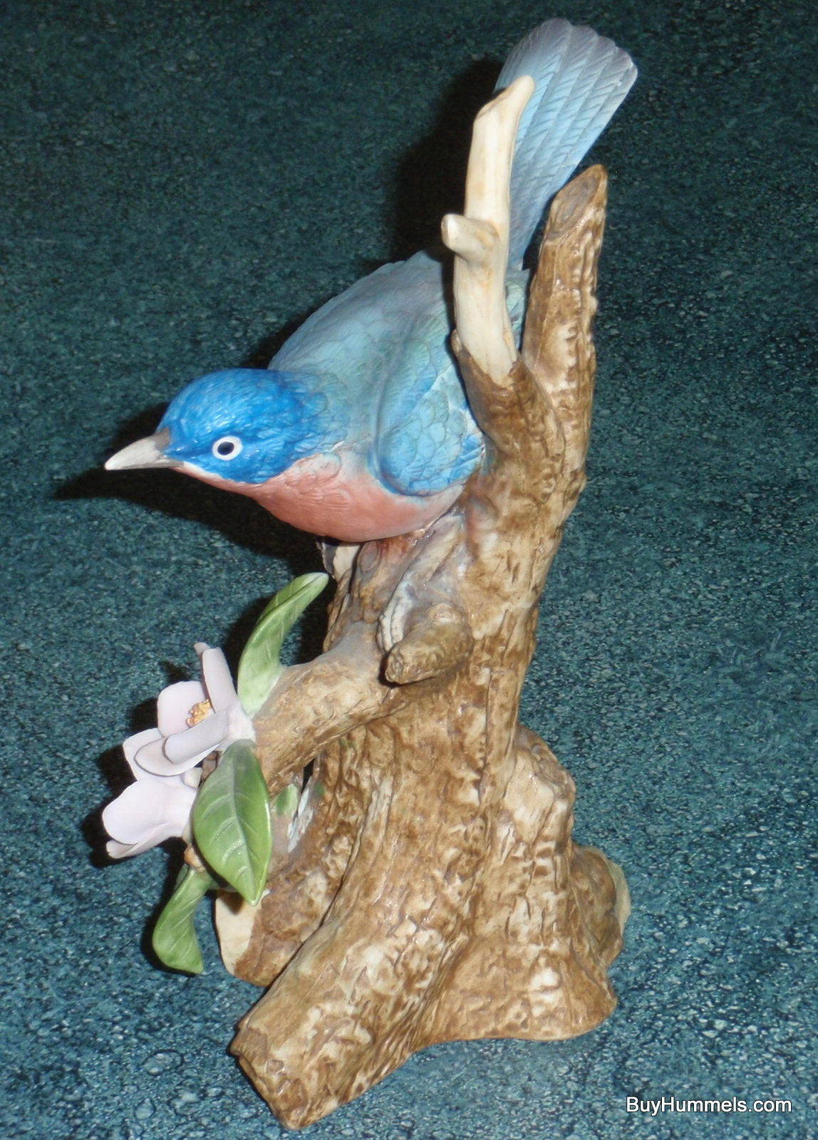 Ethan Allen Bluebird Figurine With Flowers #3221 - Collectible Bird Lover Gift!