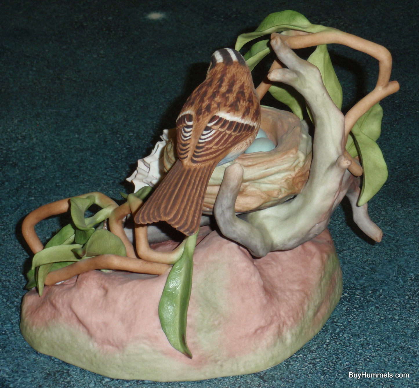 Burgues Porcelain Limited Edition White-Throated Sparrow With Mountain Laurel