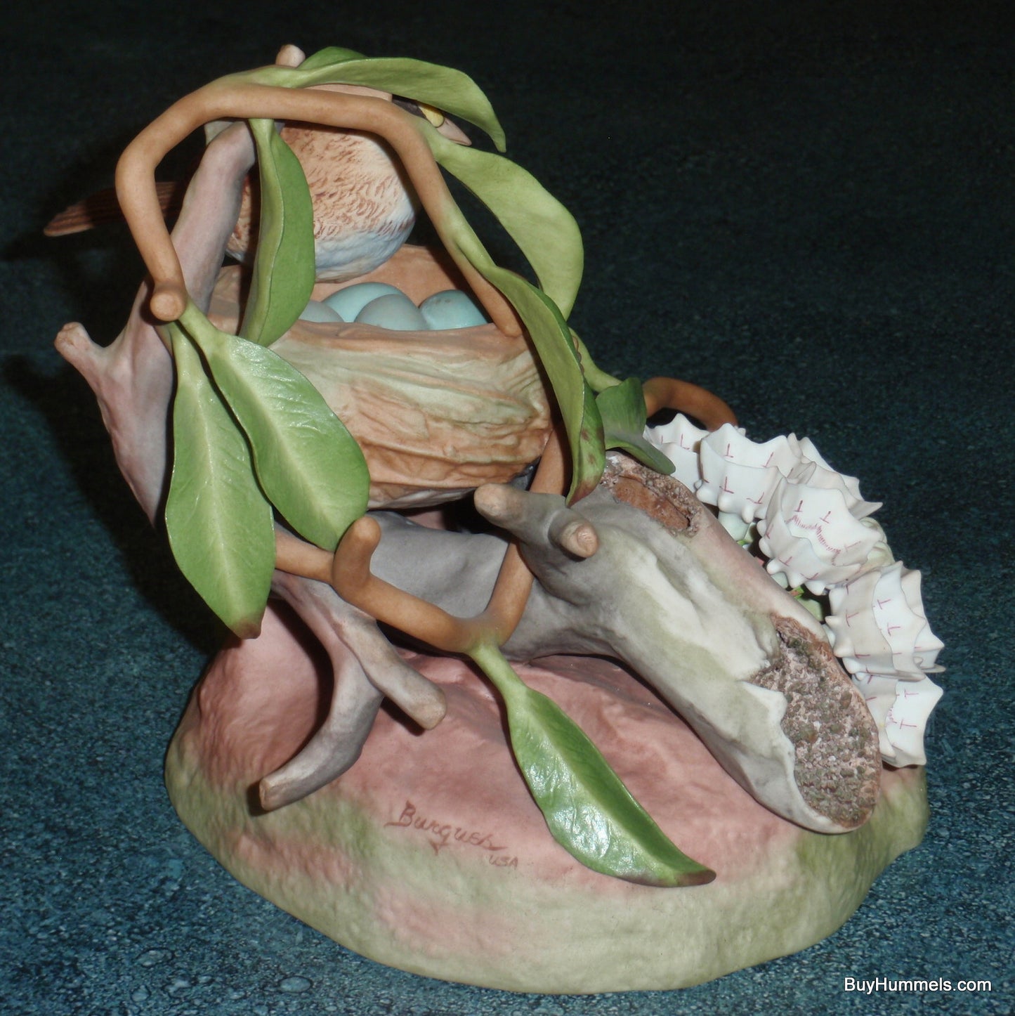 Burgues Porcelain Limited Edition White-Throated Sparrow With Mountain Laurel