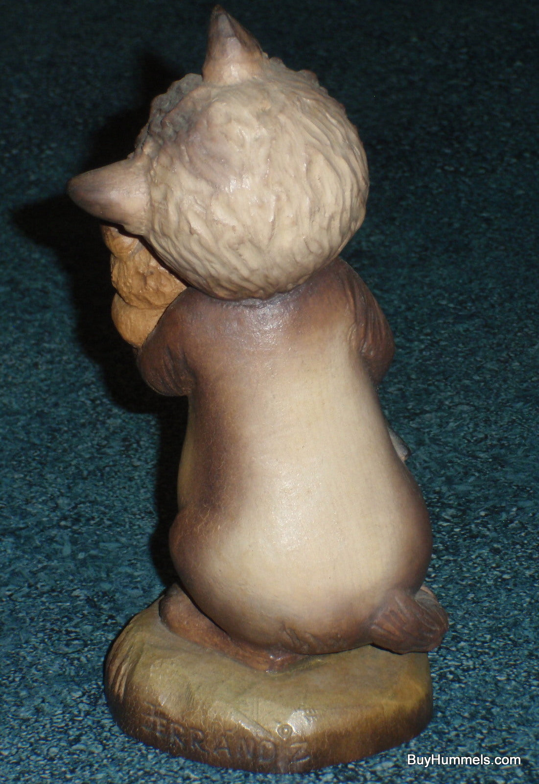 6" Anri Ferrandiz Carved Wood "Tender Moments" Cat Hugging Kitten Figurine GIFT!