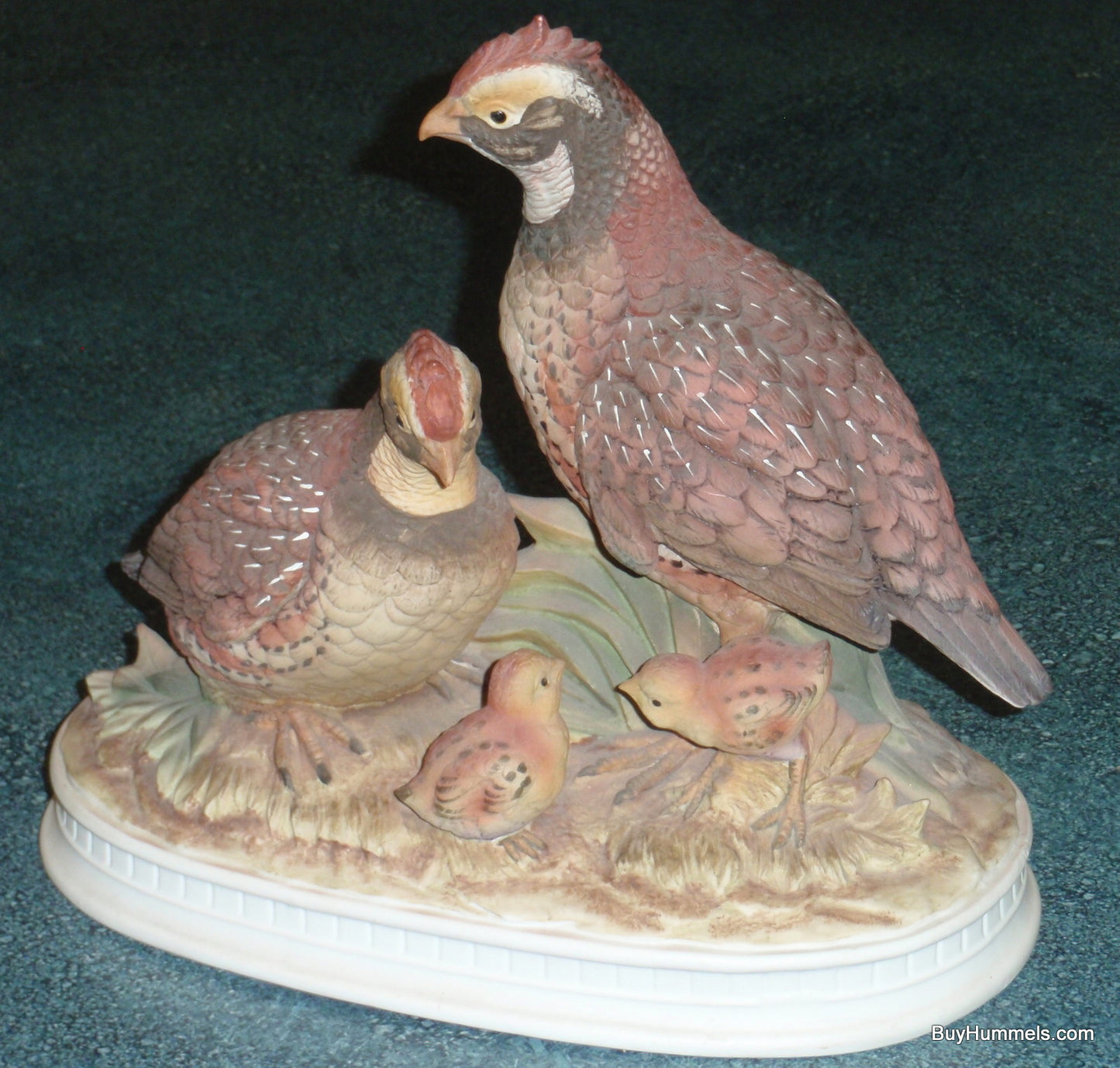 Bob White C-7252 Ceramic Quail Bird Family Figurine!