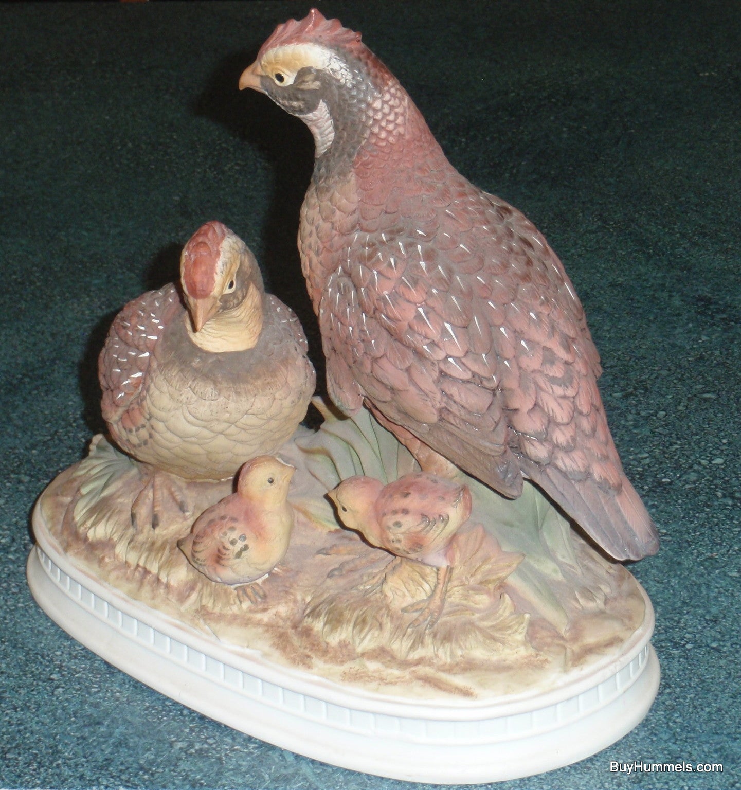 Bob White C-7252 Ceramic Quail Bird Family Figurine!