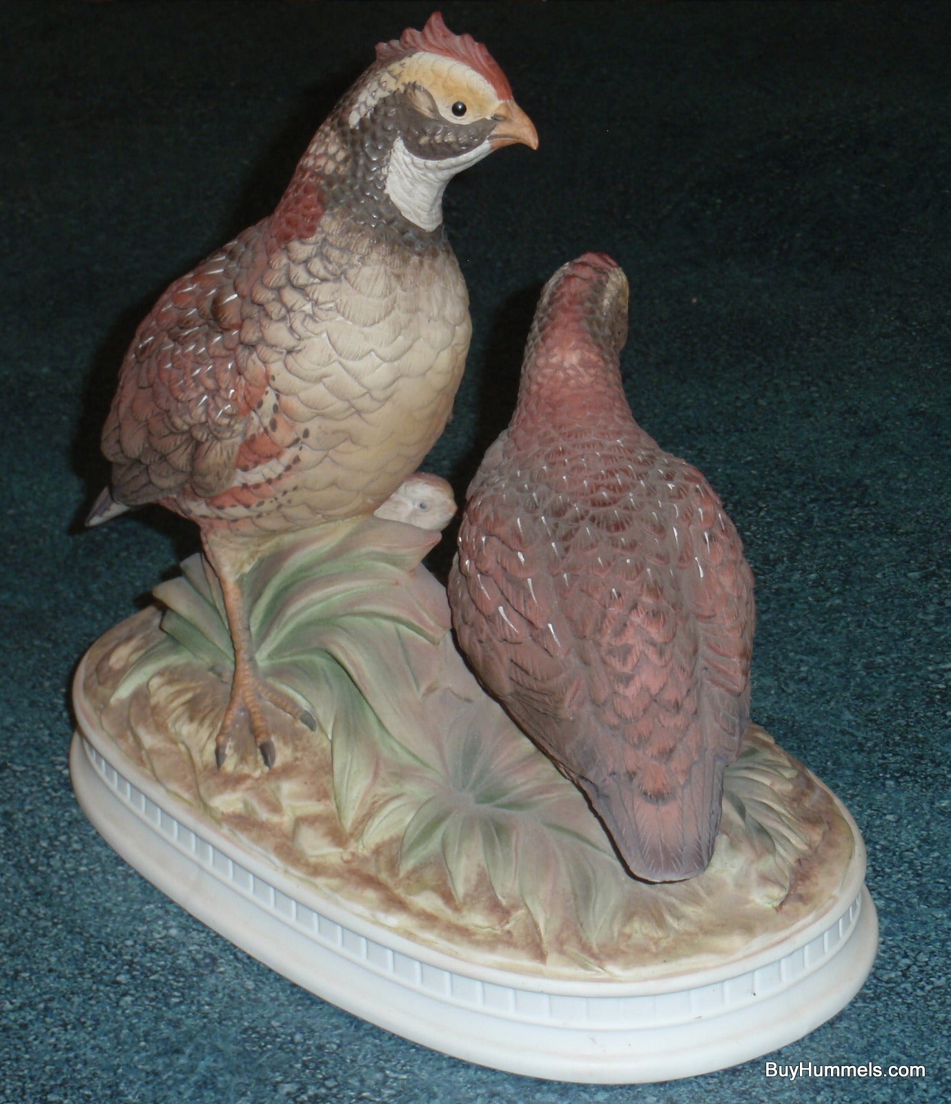 Bob White C-7252 Ceramic Quail Bird Family Figurine!