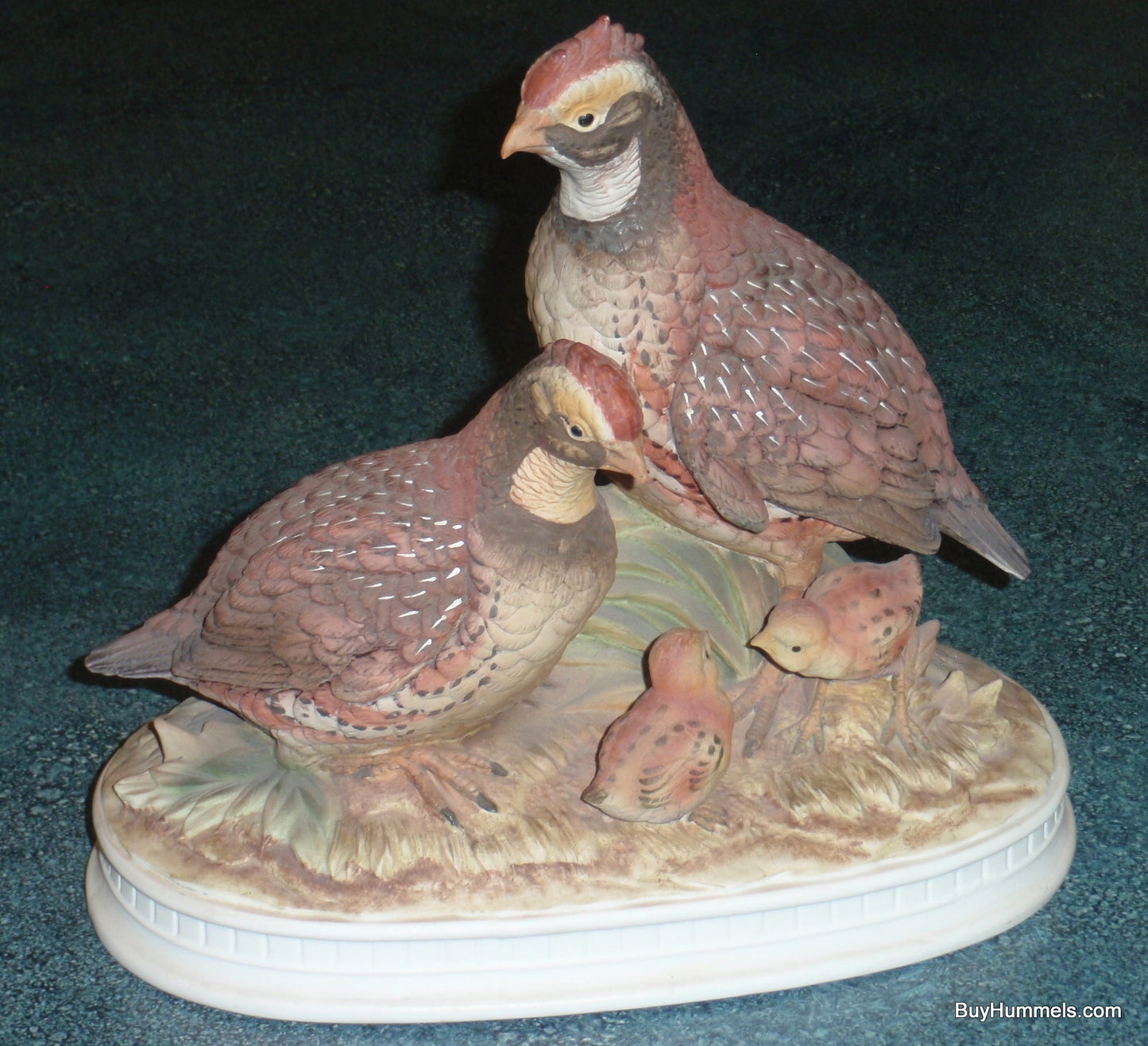 Bob White C-7252 Ceramic Quail Bird Family Figurine!