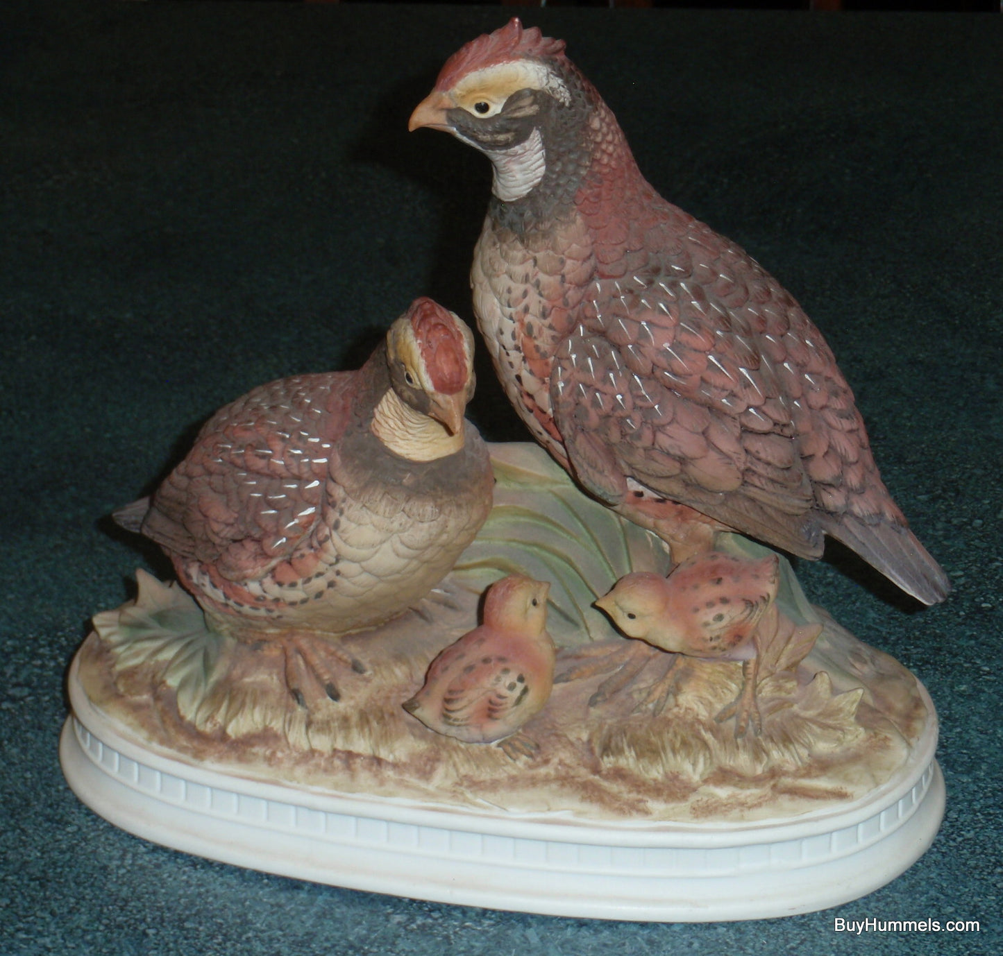 Bob White C-7252 Ceramic Quail Bird Family Figurine!