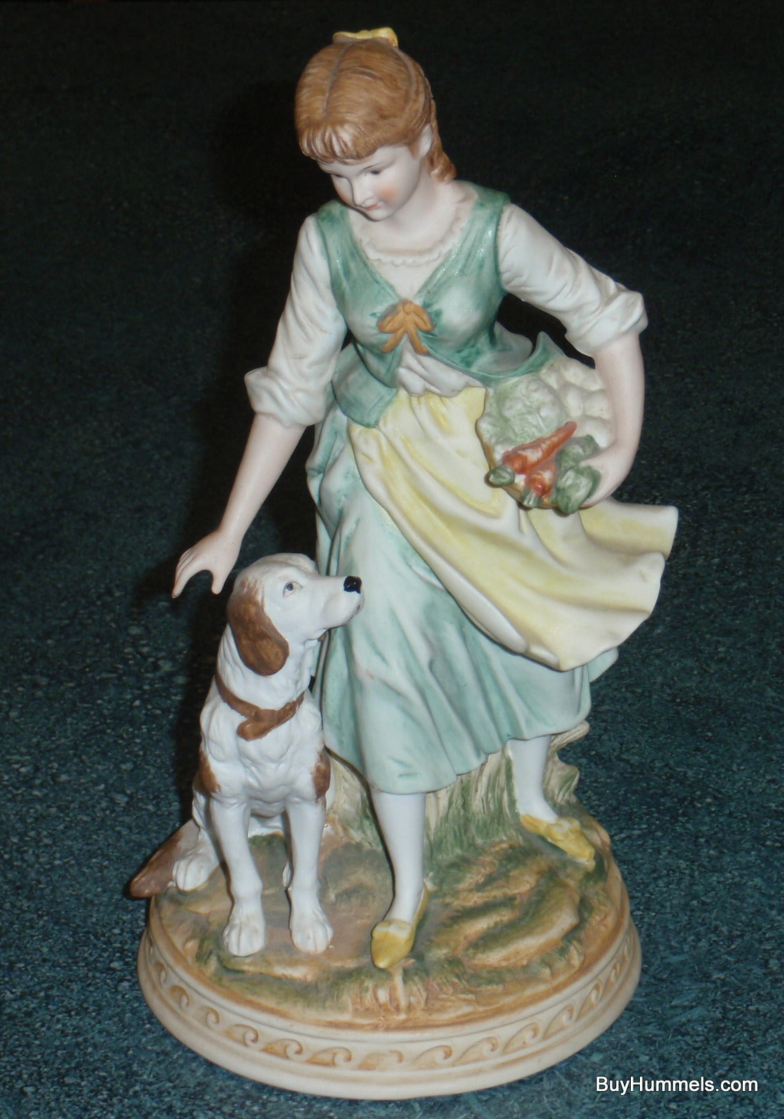 Ethan Allen Figurine Bisque Girl With Spaniel Dog 3215A - CUTE CHRISTMAS GIFT!
