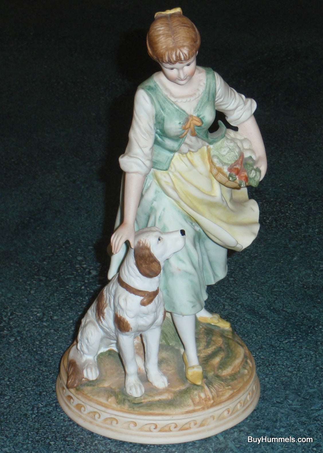 Ethan Allen Figurine Bisque Girl With Spaniel Dog 3215A - CUTE CHRISTMAS GIFT!