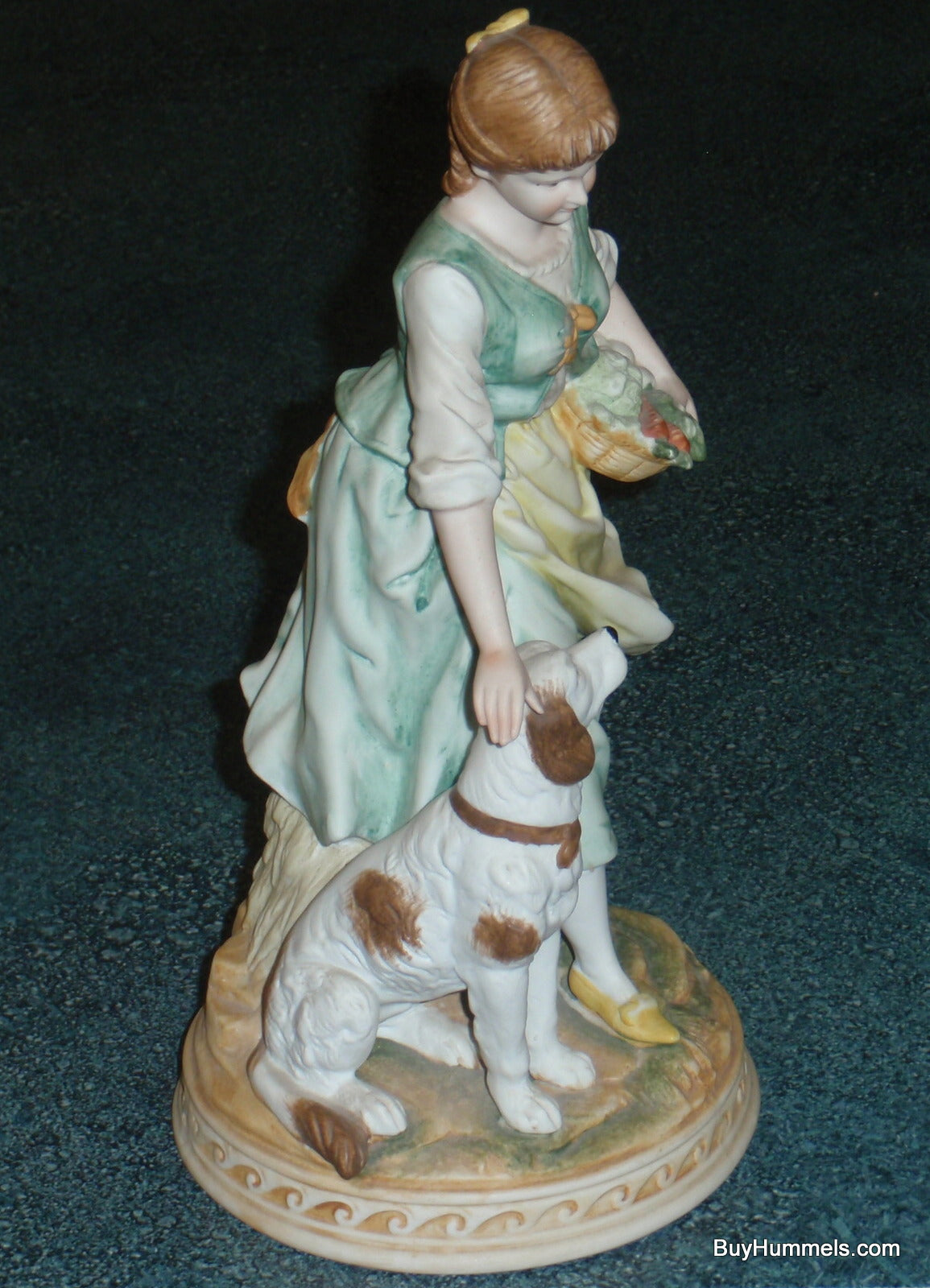 Ethan Allen Figurine Bisque Girl With Spaniel Dog 3215A - CUTE CHRISTMAS GIFT!