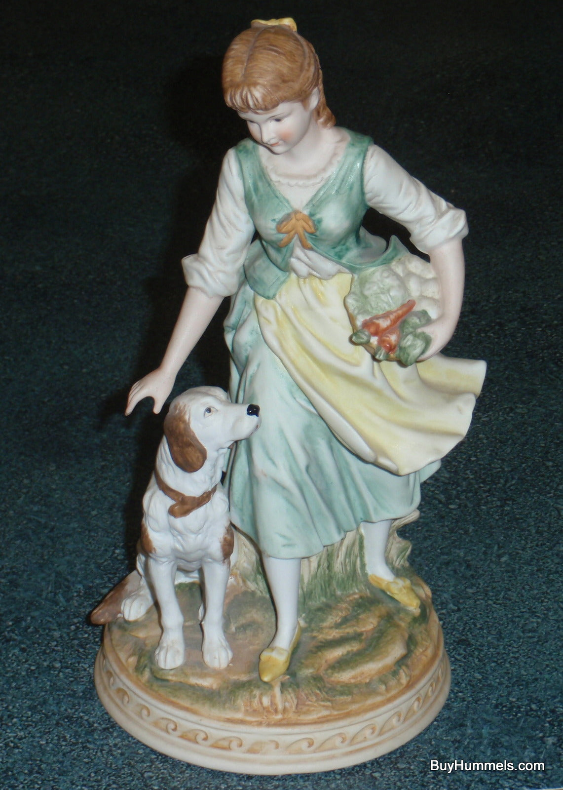 Ethan Allen Figurine Bisque Girl With Spaniel Dog 3215A - CUTE CHRISTMAS GIFT!