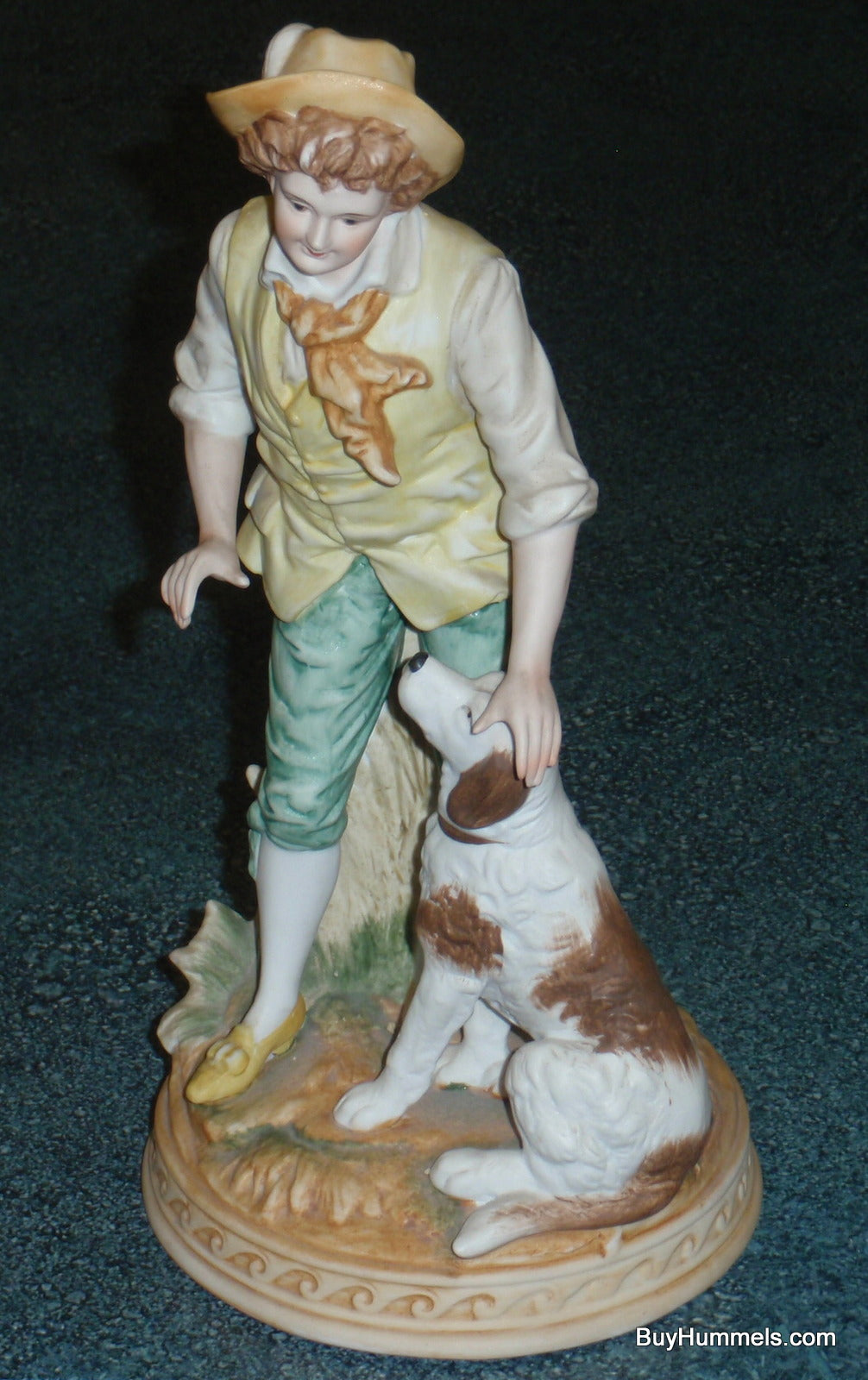 Ethan Allen Figurine Bisque Boy With Spaniel Dog 3215A - CUTE VICTORIAN GIFT!