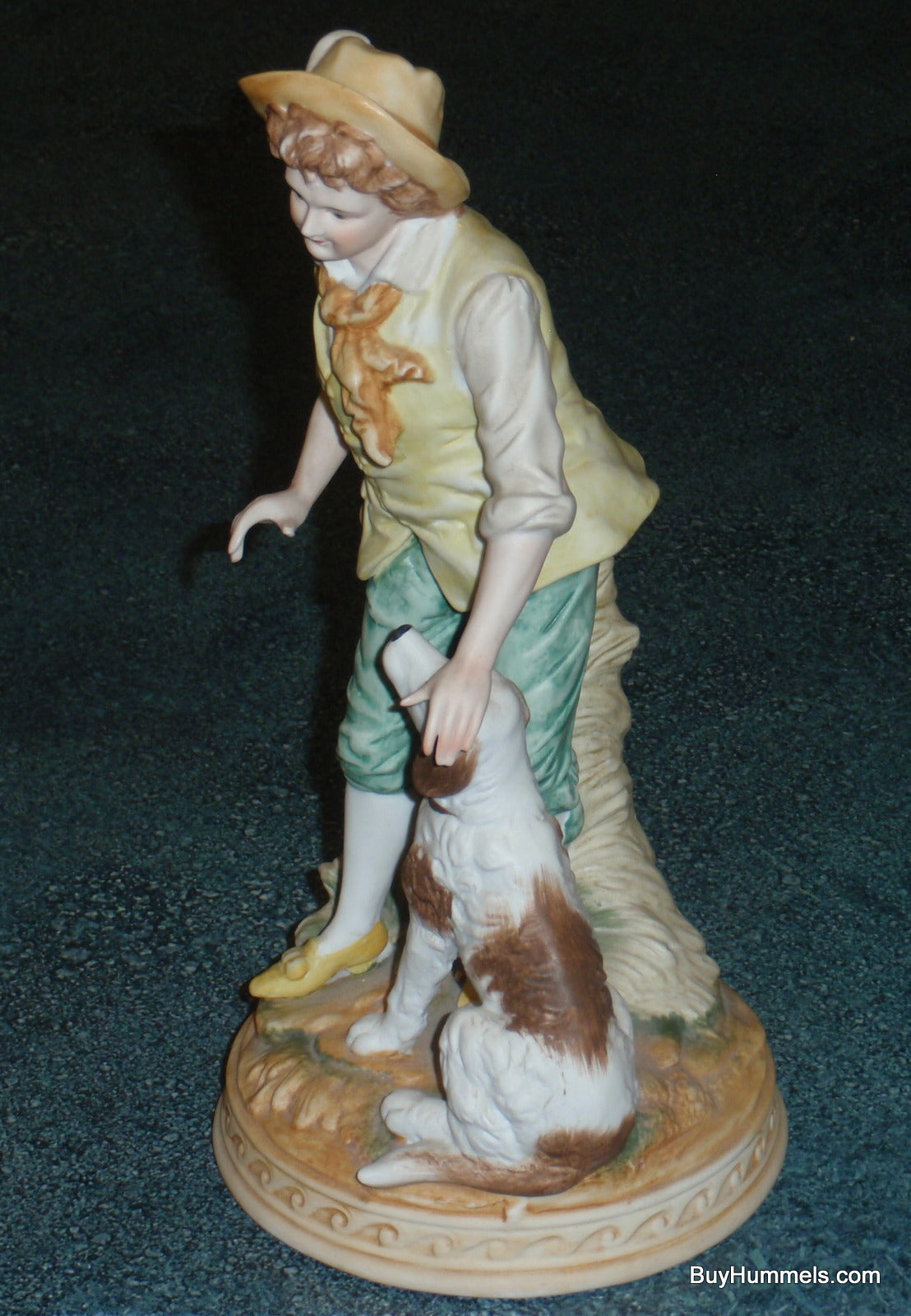 Ethan Allen Figurine Bisque Boy With Spaniel Dog 3215A - CUTE VICTORIAN GIFT!