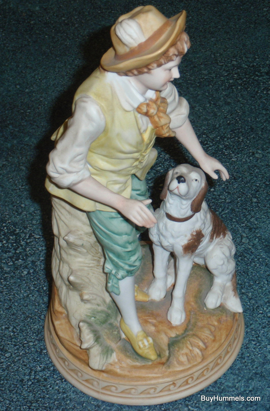 Ethan Allen Figurine Bisque Boy With Spaniel Dog 3215A - CUTE VICTORIAN GIFT!
