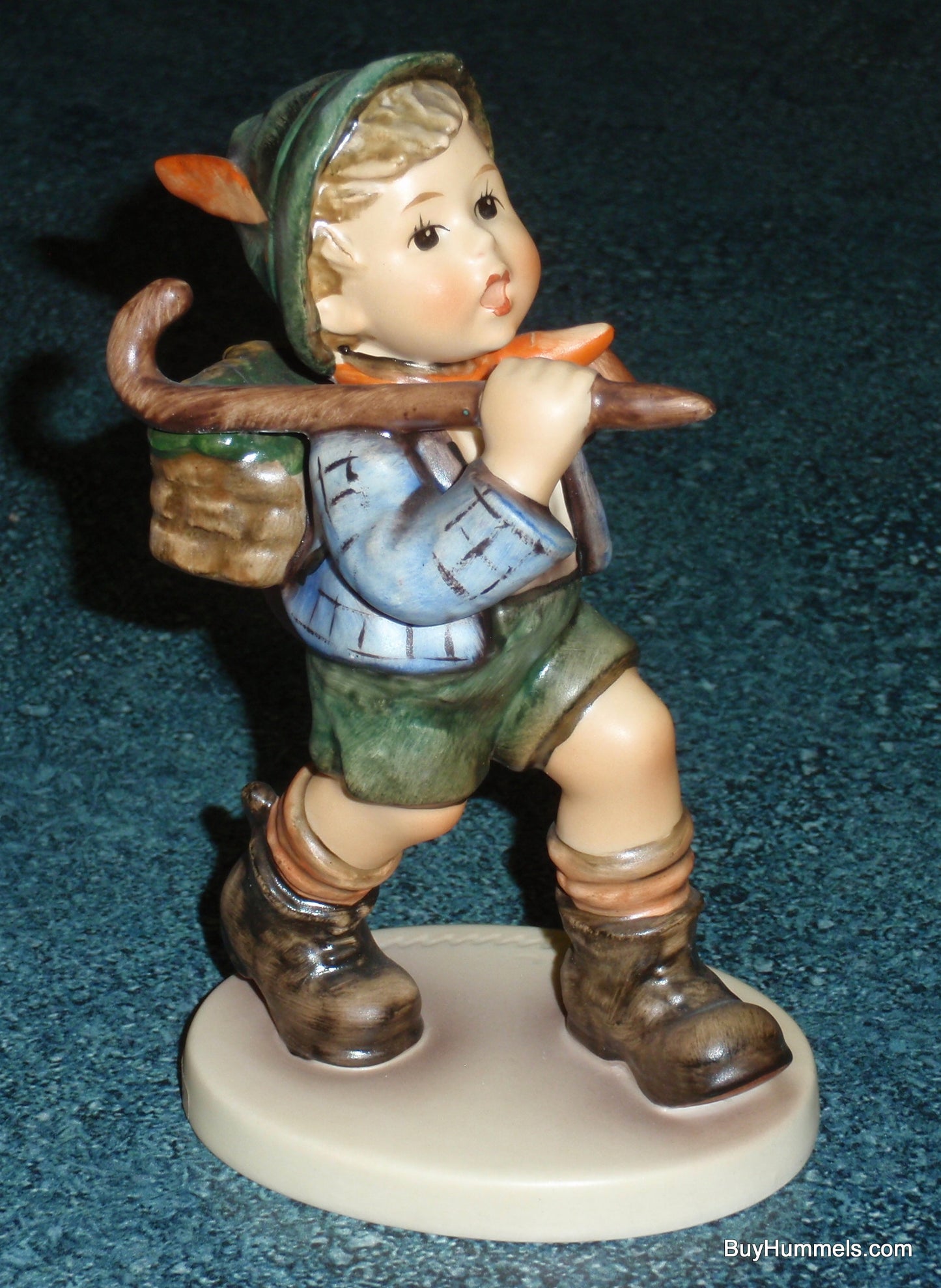 The Run Away Goebel Hummel Figurine #327 RunAway - Boy With Knapsack And Guitar!