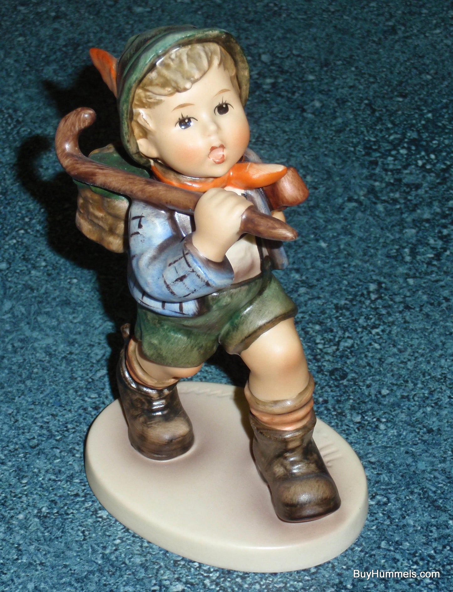 The Run Away Goebel Hummel Figurine #327 RunAway - Boy With Knapsack And Guitar!
