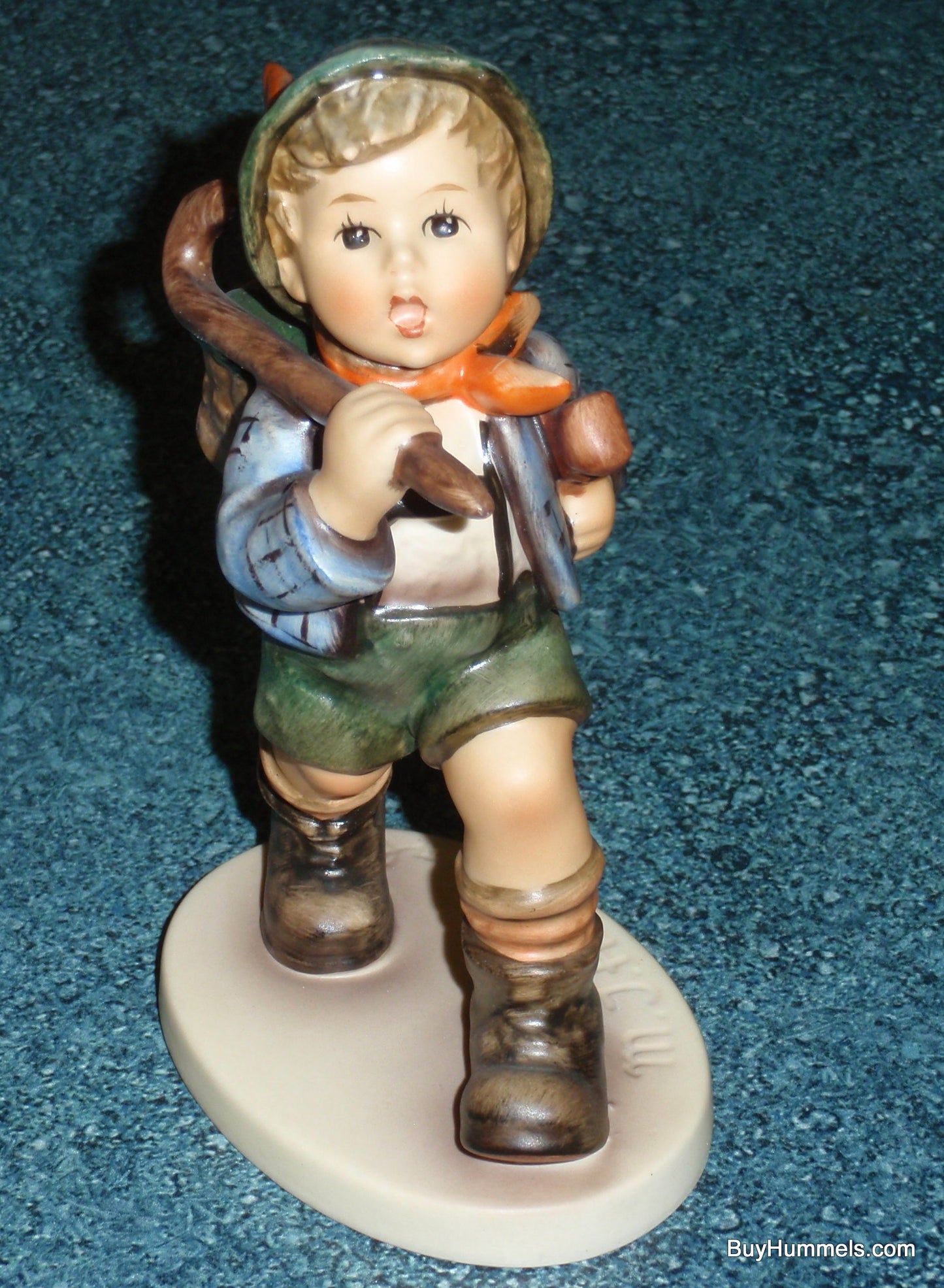 The Run Away Goebel Hummel Figurine #327 RunAway - Boy With Knapsack And Guitar!