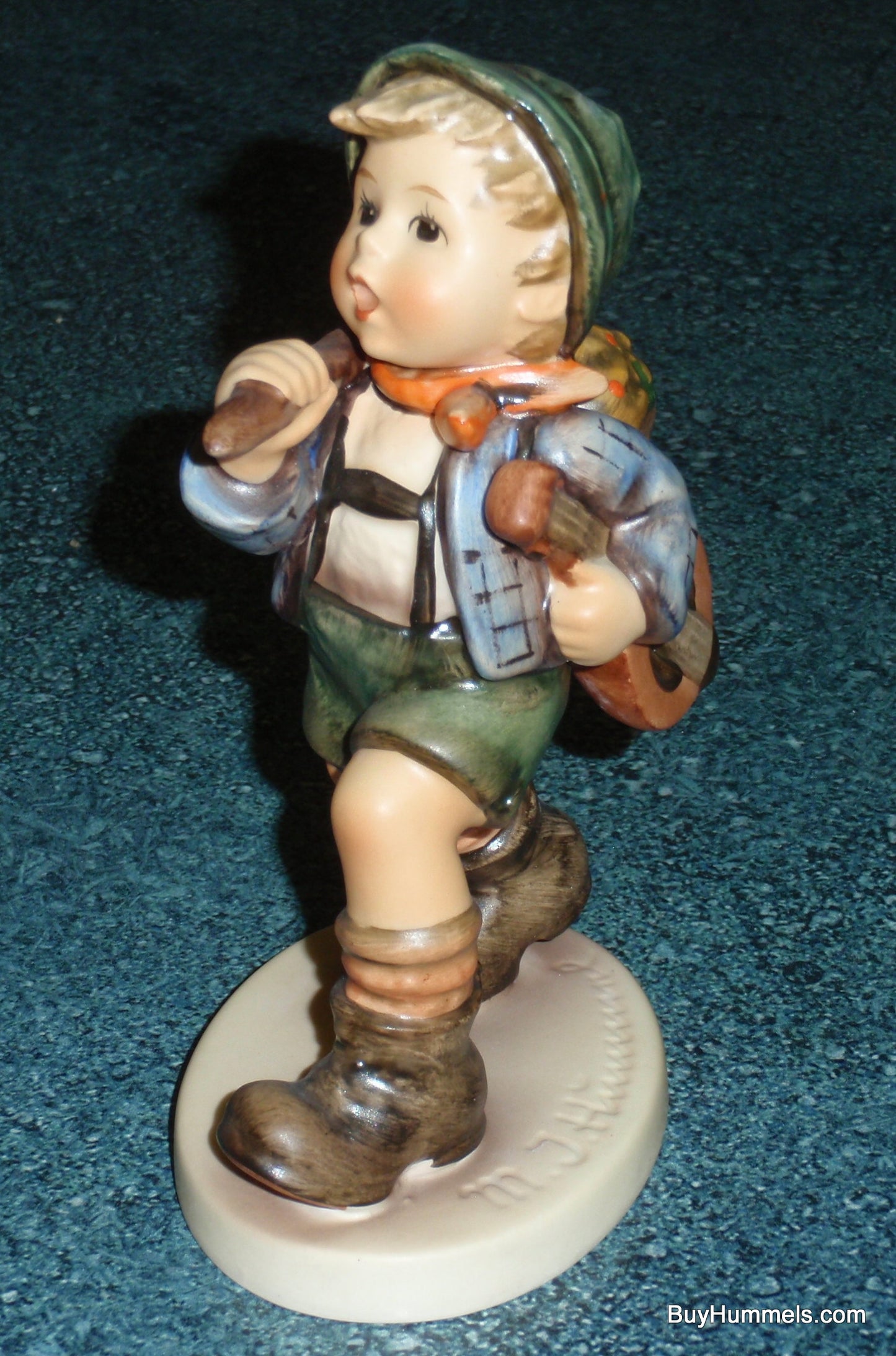 The Run Away Goebel Hummel Figurine #327 RunAway - Boy With Knapsack And Guitar!