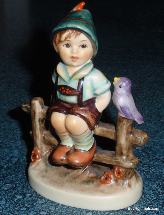 "Wayside Harmony" Goebel Hummel Figurine #111 3/0 - Boy On Fence With Song Bird!