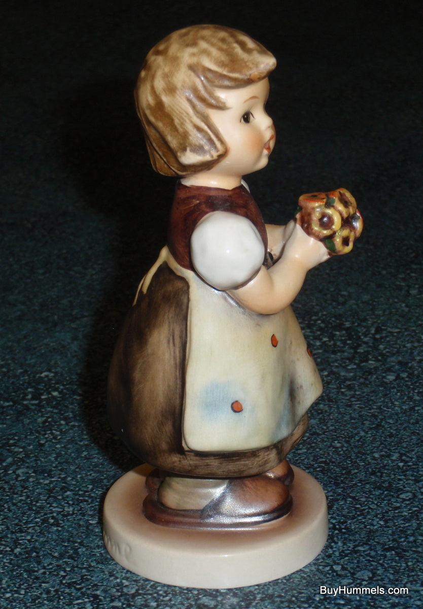 "For Mother" Goebel Hummel Figurine #257 - Cute Little Girl With A Bouquet Of Flowers For Mom!