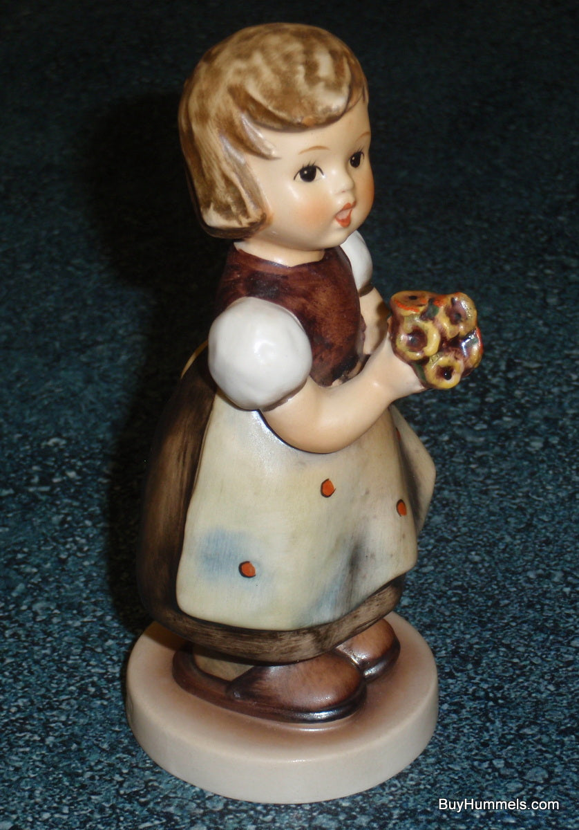 "For Mother" Goebel Hummel Figurine #257 - Cute Little Girl With A Bouquet Of Flowers For Mom!