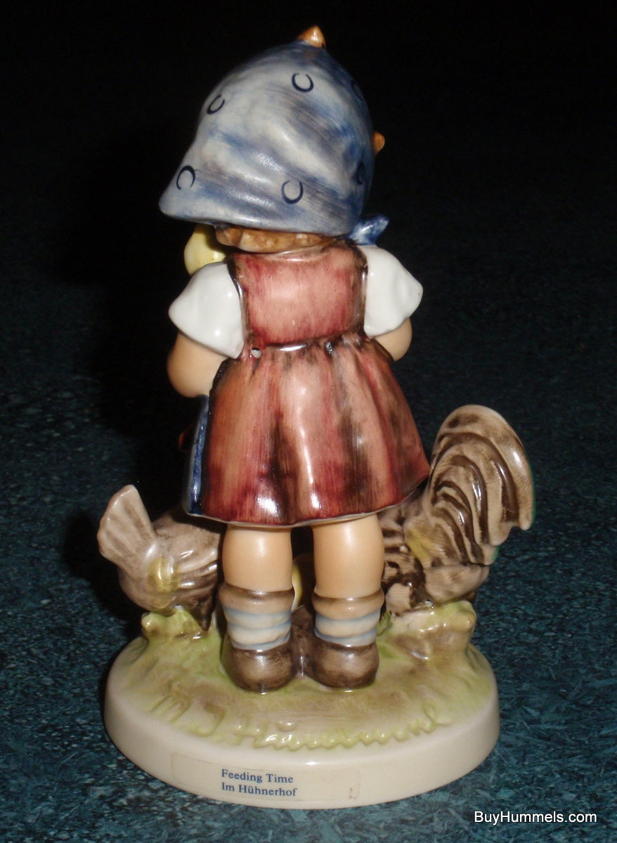 LARGE "Feeding Time" Goebel Hummel Figurine #199/1 - Little Girl Feeding Chickens!