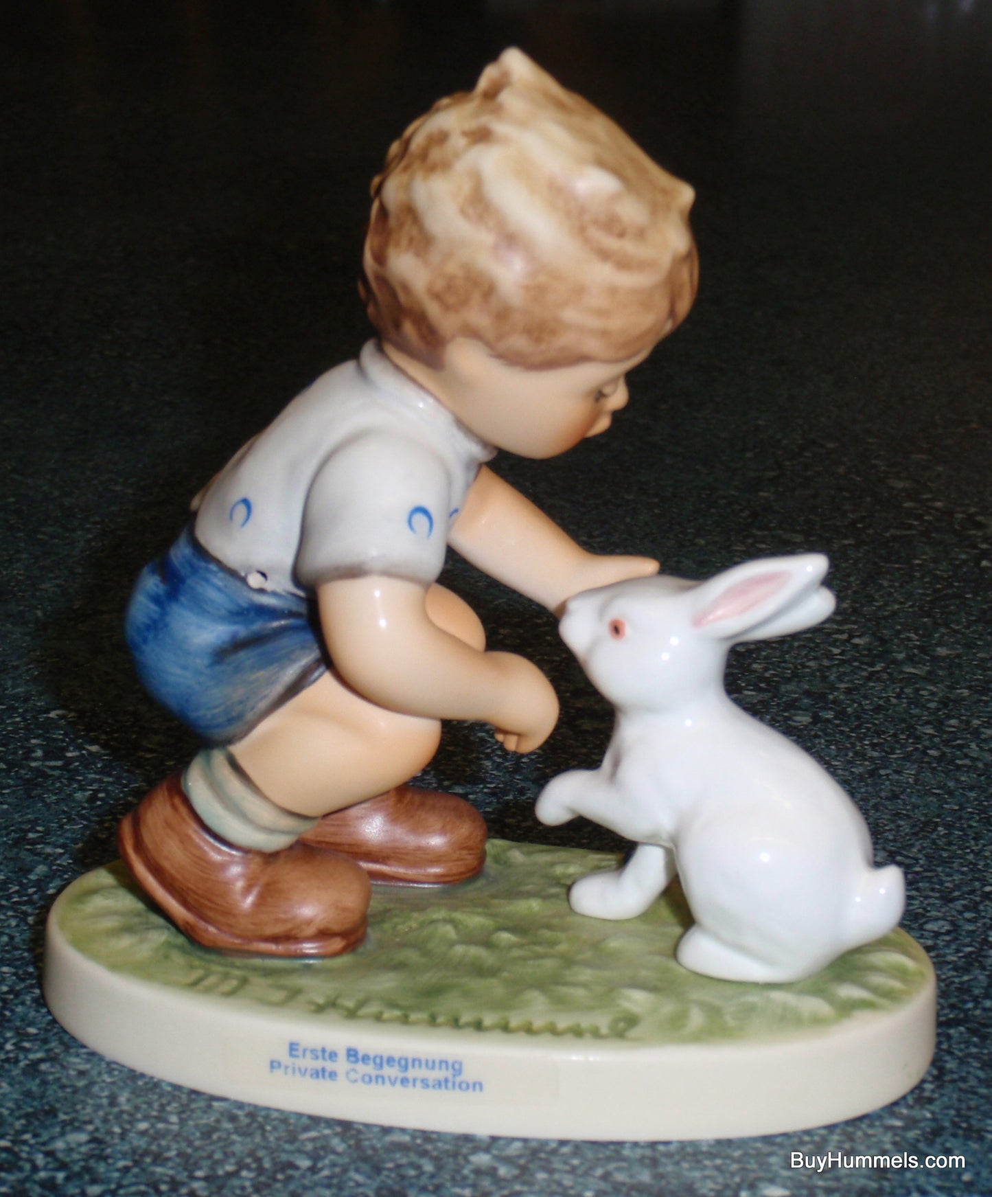 "Private Conversation" Goebel Hummel Figurine #651 Boy Talking With Bunny - EASTER GIFT!