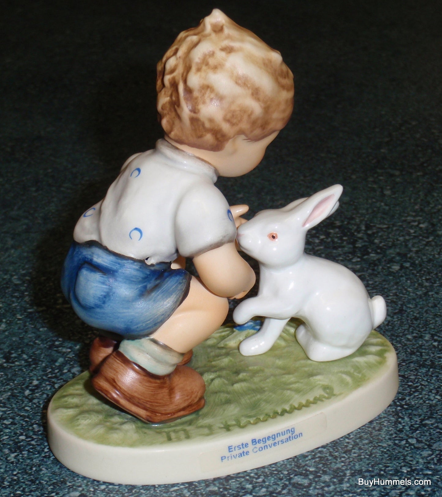 "Private Conversation" Goebel Hummel Figurine #651 Boy Talking With Bunny - EASTER GIFT!