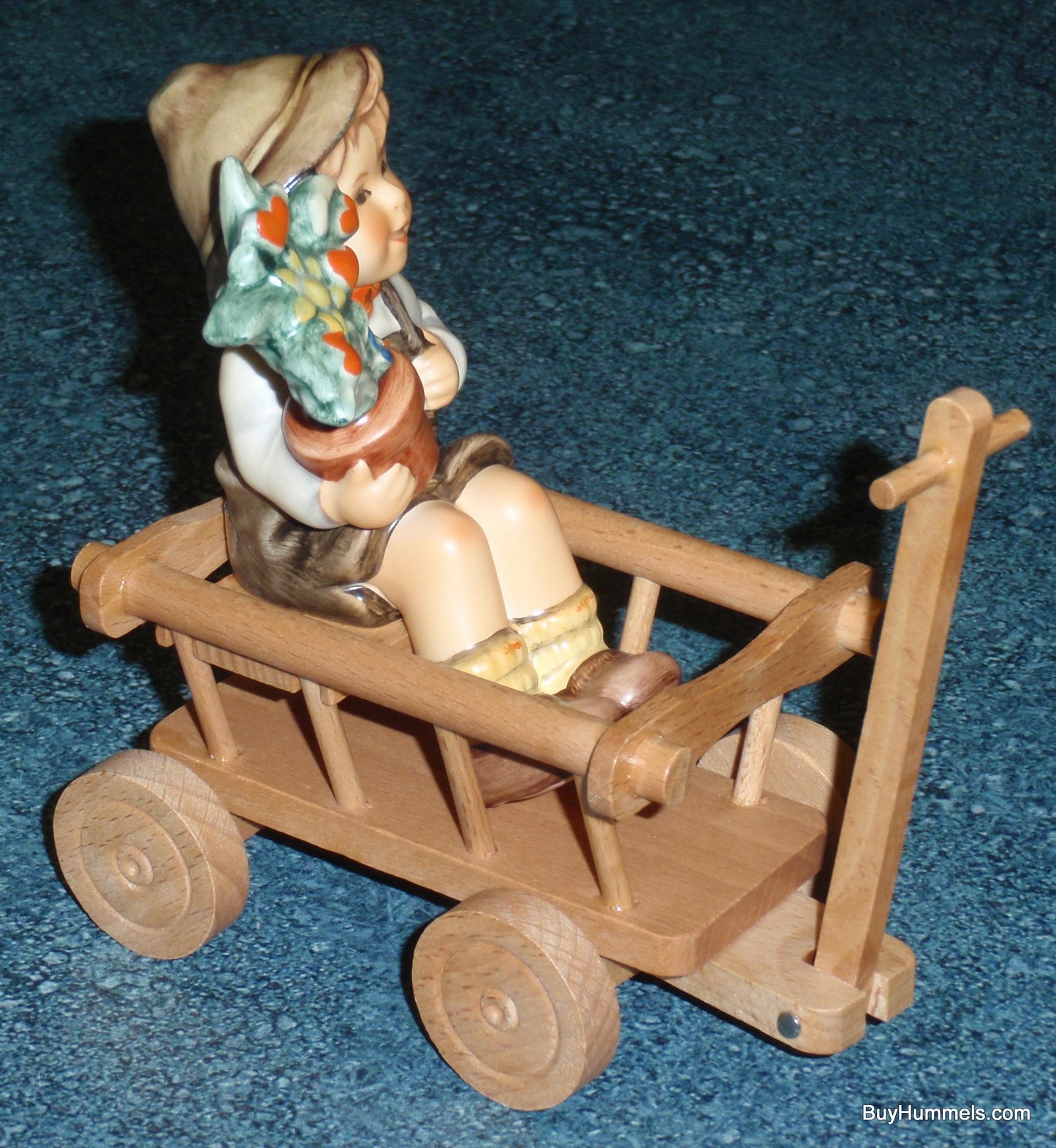 "Love In Bloom" Goebel Hummel Figurine #699 - Boy In Wagon With Flower Pot!