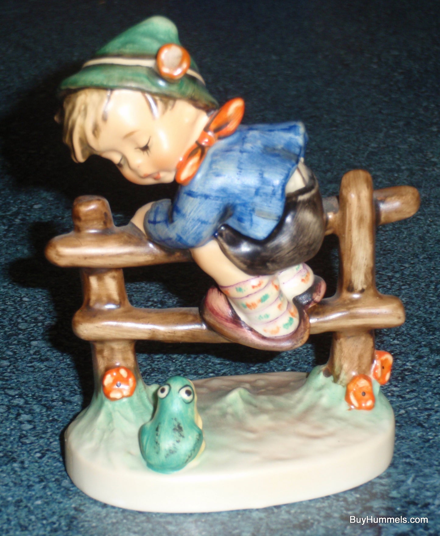 Retreat To Safety Goebel Hummel Figurine #201 2/0 - Little Boy On Fence With Frog!