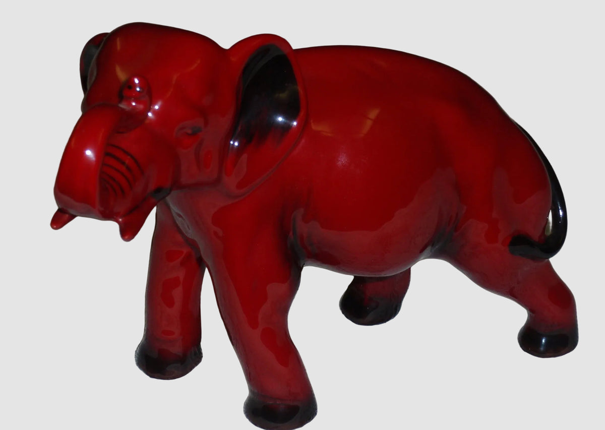 "Elephant" Trunk In Salute Royal Doulton Flambé Figurine HN891A (7.5")
