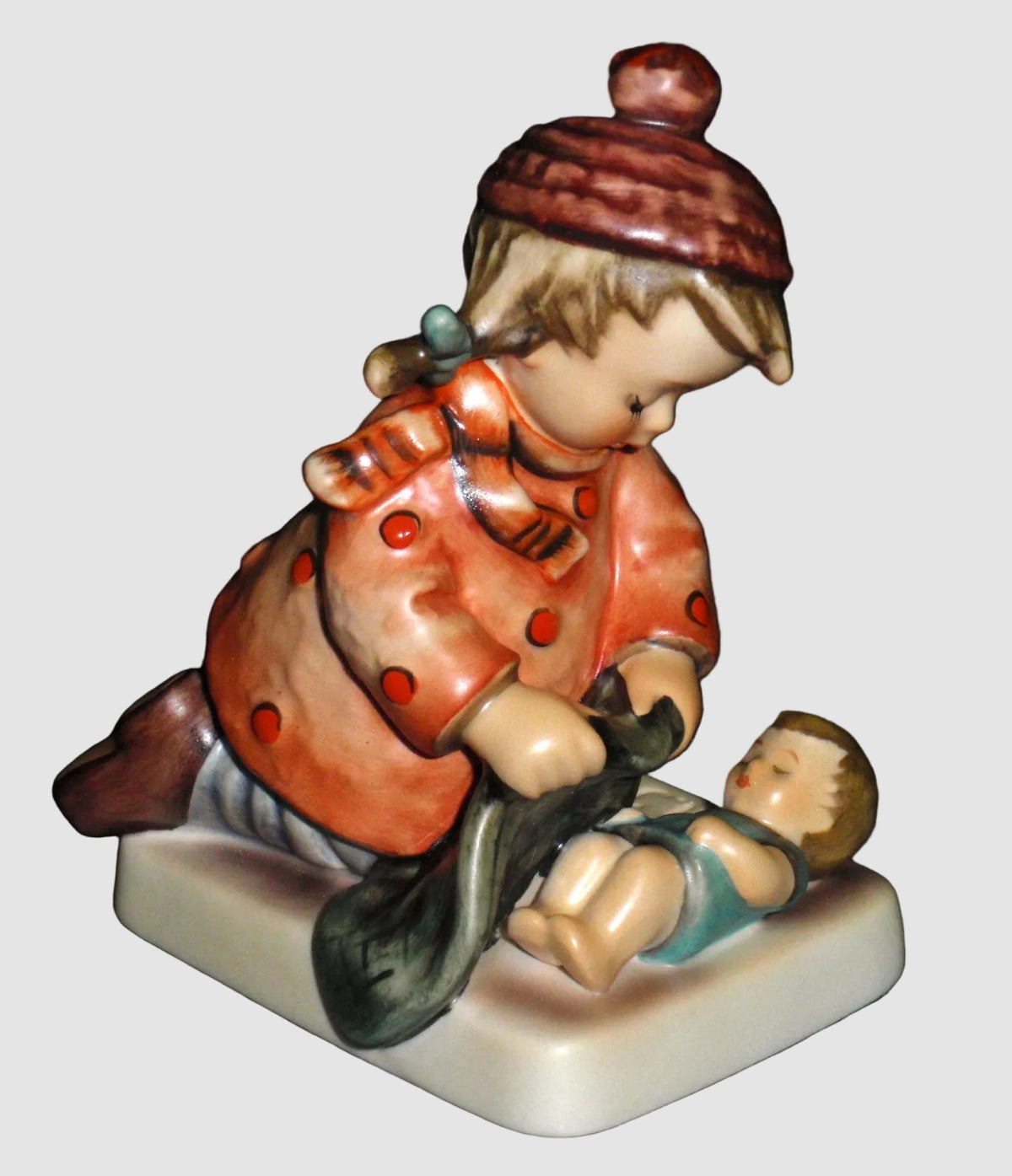 "Sleep Tight" Goebel Hummel Figurine #424 - Girl Tucking In Her Baby Brother!
