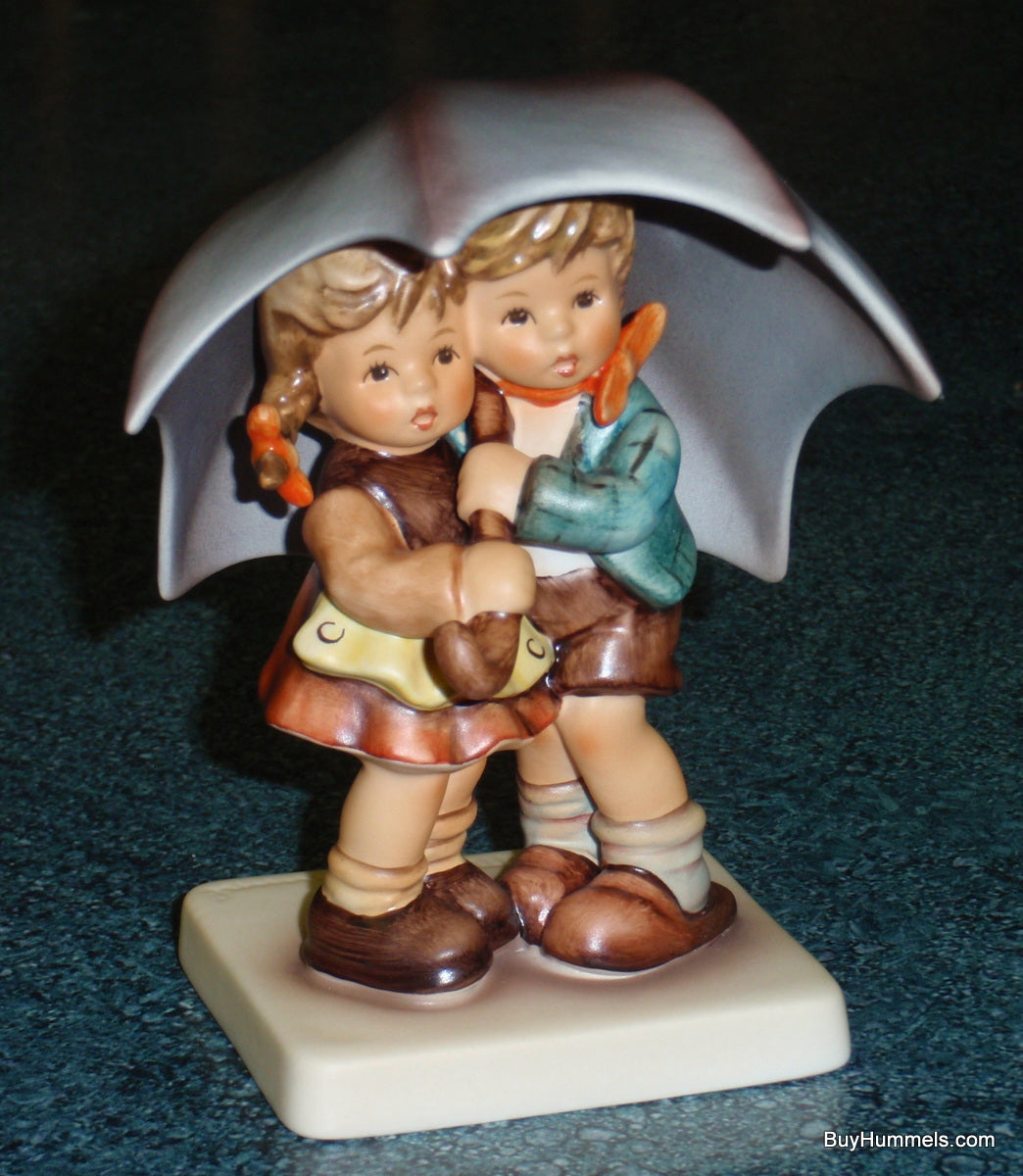 "Sunshower" Goebel Hummel Umbrella Figurine #634 2/0 - Two Children Under Big Purple Umbrella!