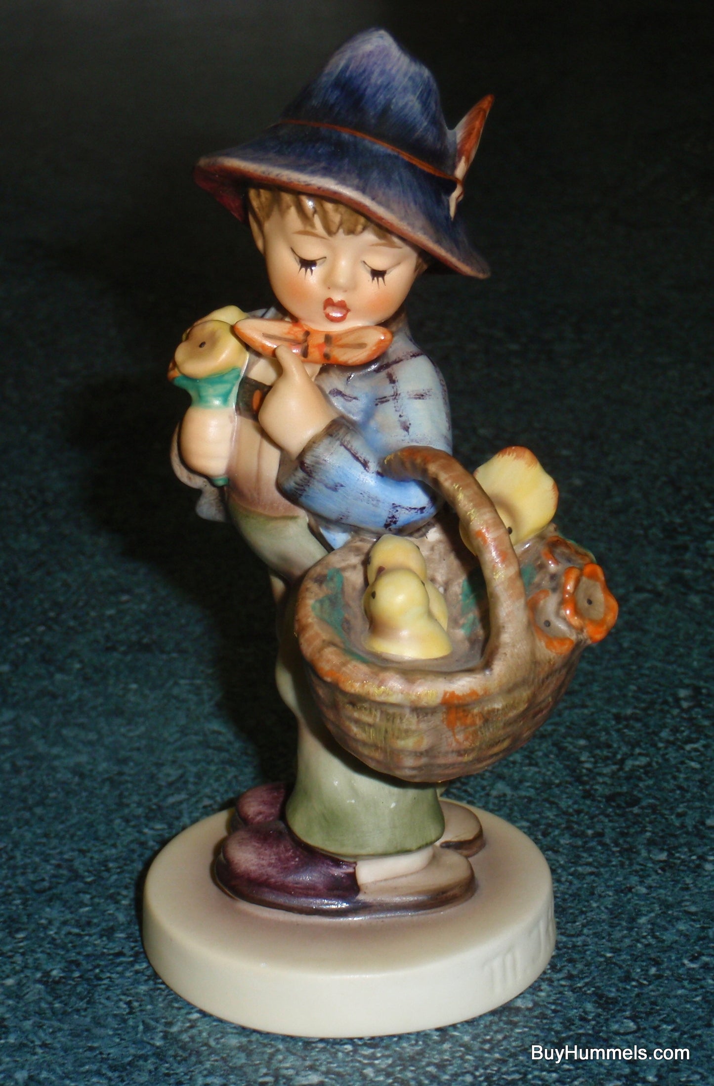 "Easter Greetings" Goebel Hummel Figurine #378 - Little Boy With Peeps!