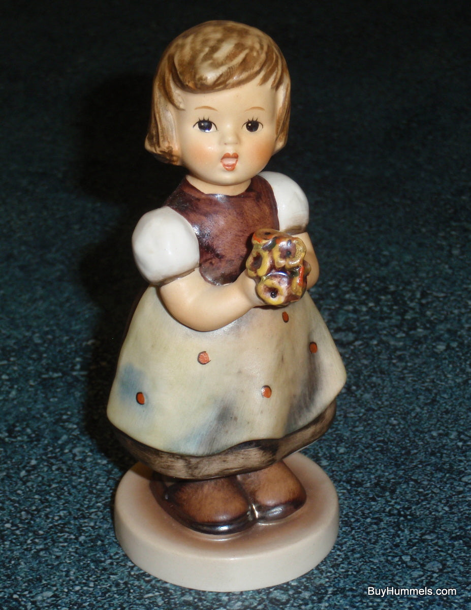 "For Mother" Goebel Hummel Figurine #257 - Cute Little Girl With A Bouquet Of Flowers For Mom!