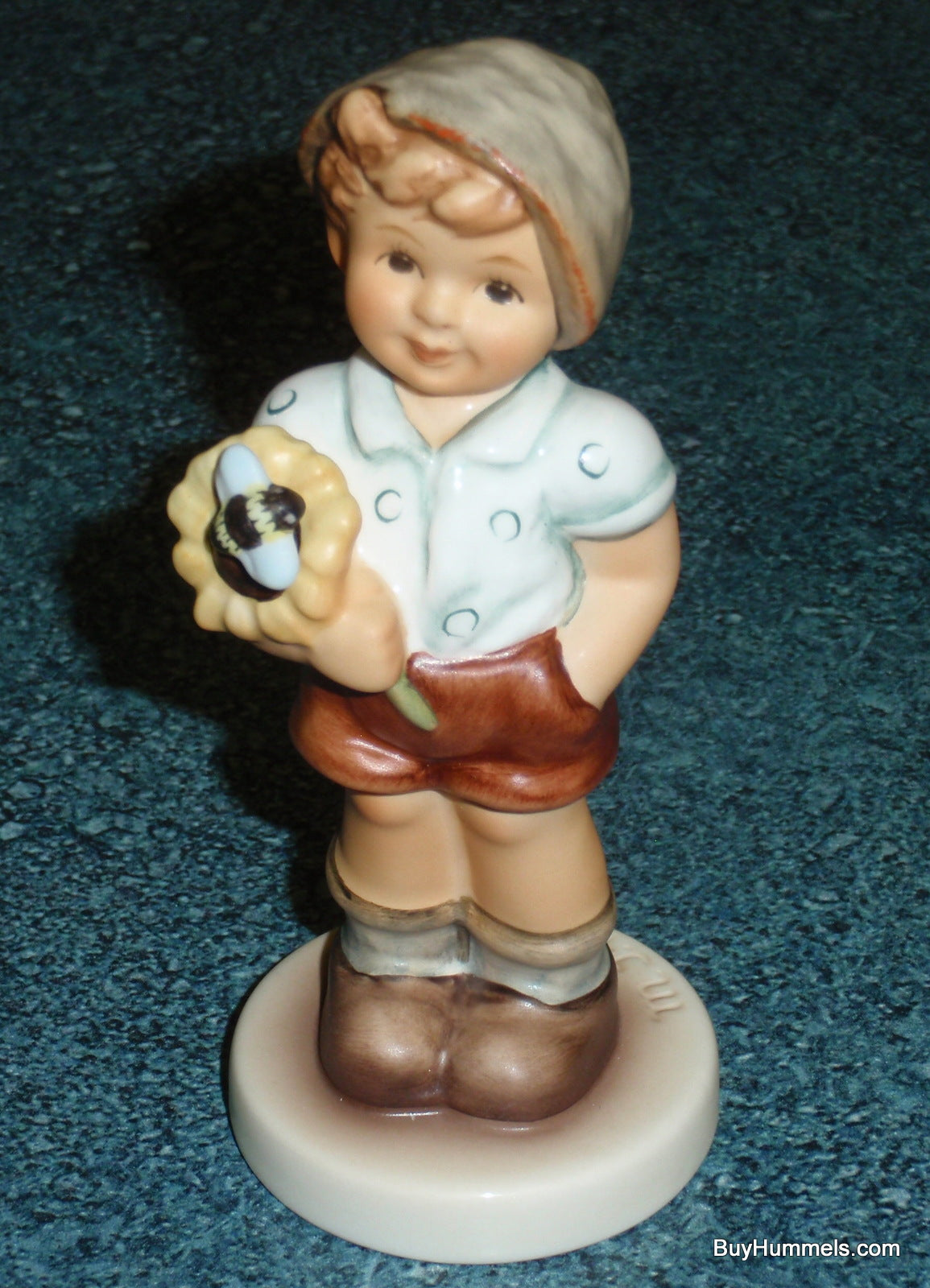 "Honey Bee" #2368 Goebel Hummel Figurine TMK10 - Little Boy With Sunflower And Bumble Bee!
