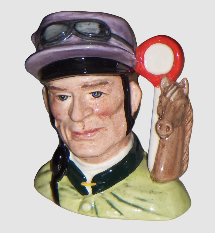 "The Jockey" Royal Doulton Character Toby Jug D6877 - Medium (4")