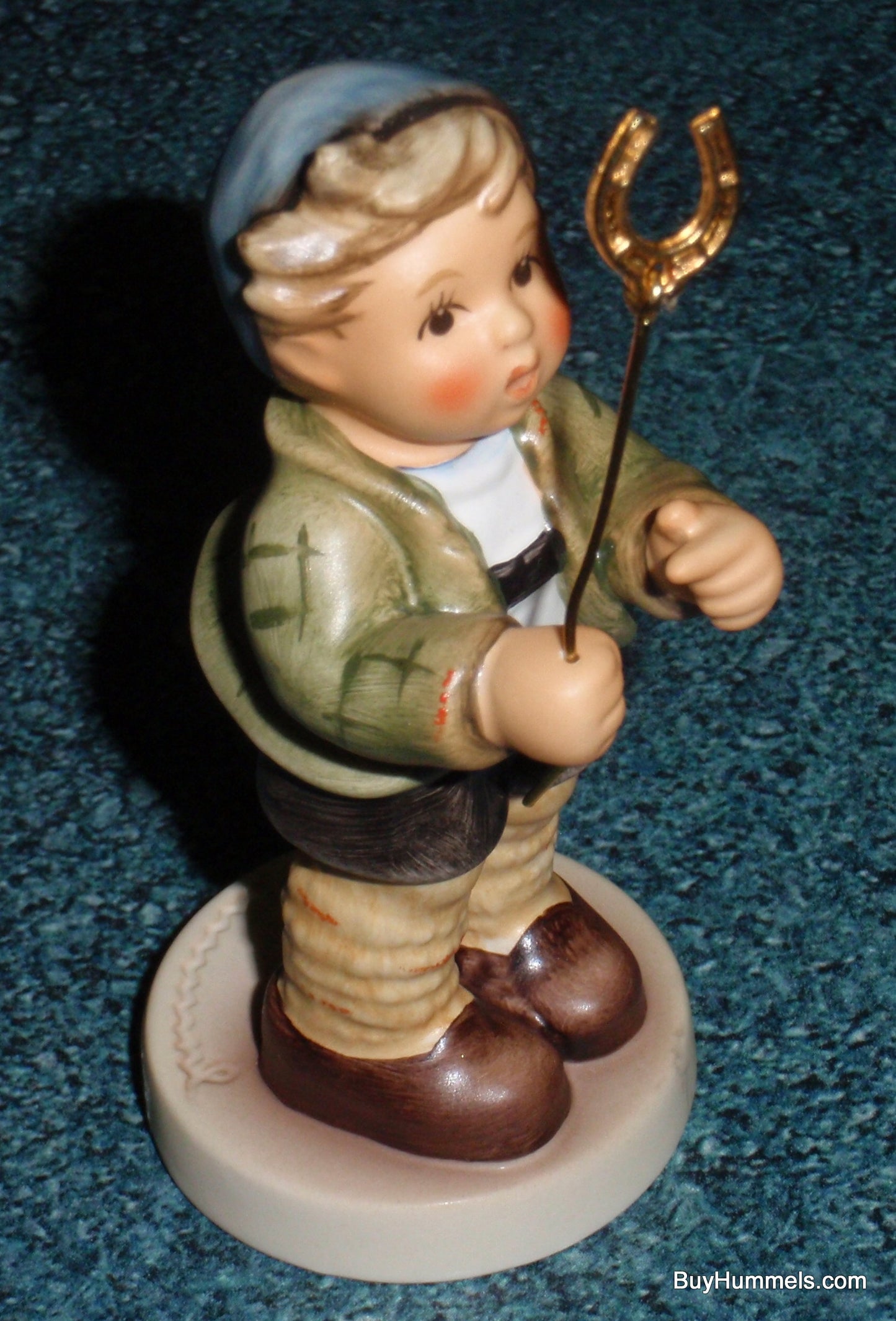Little Luck Goebel Hummel Figurine #2296 TMK9 Boy With Horseshoe!