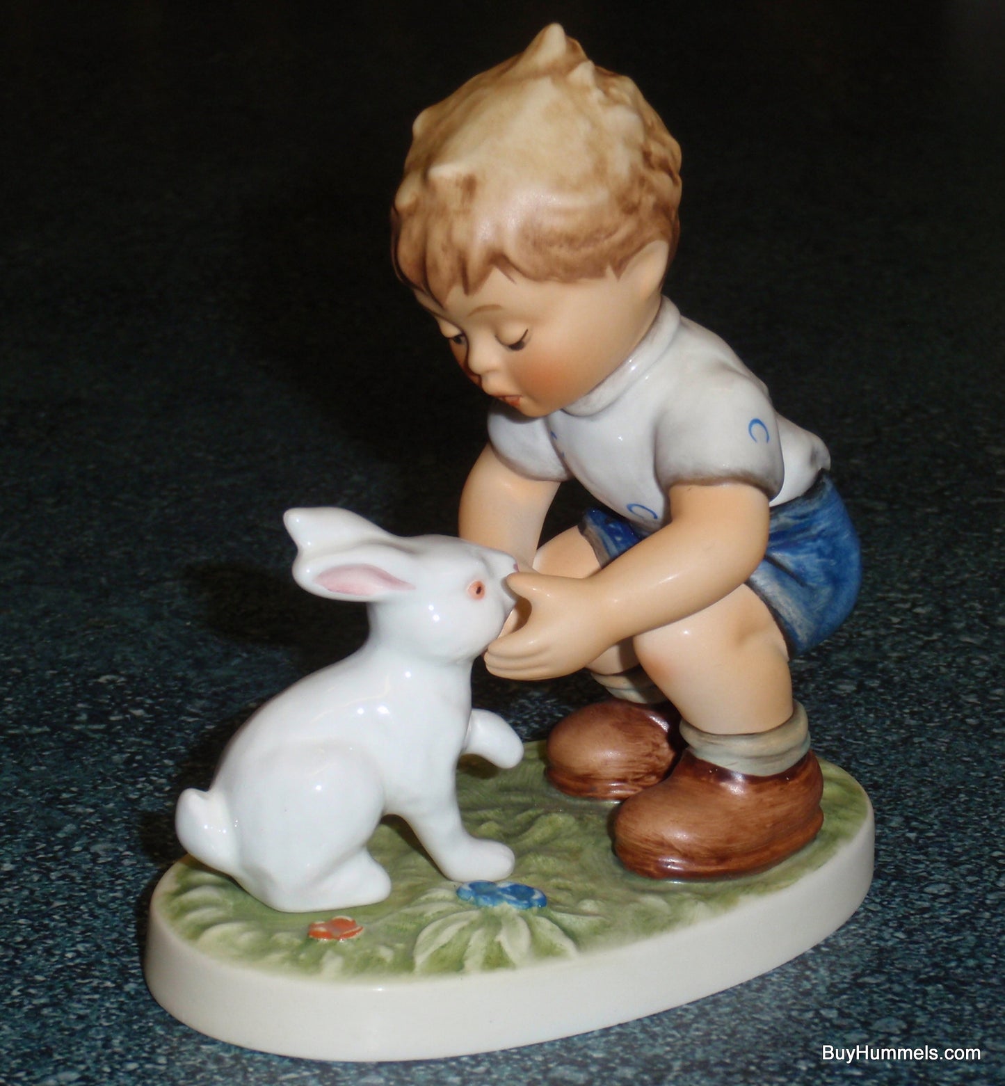 "Private Conversation" Goebel Hummel Figurine #651 Boy Talking With Bunny - EASTER GIFT!